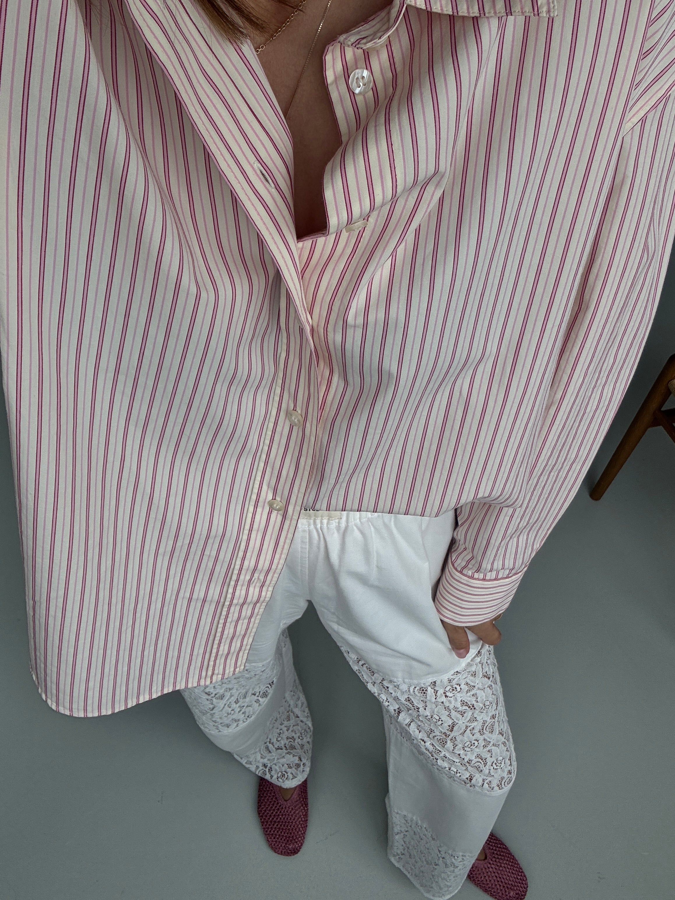 SOHO STUDIOS ELENA BLOUSE PINK STRIPE