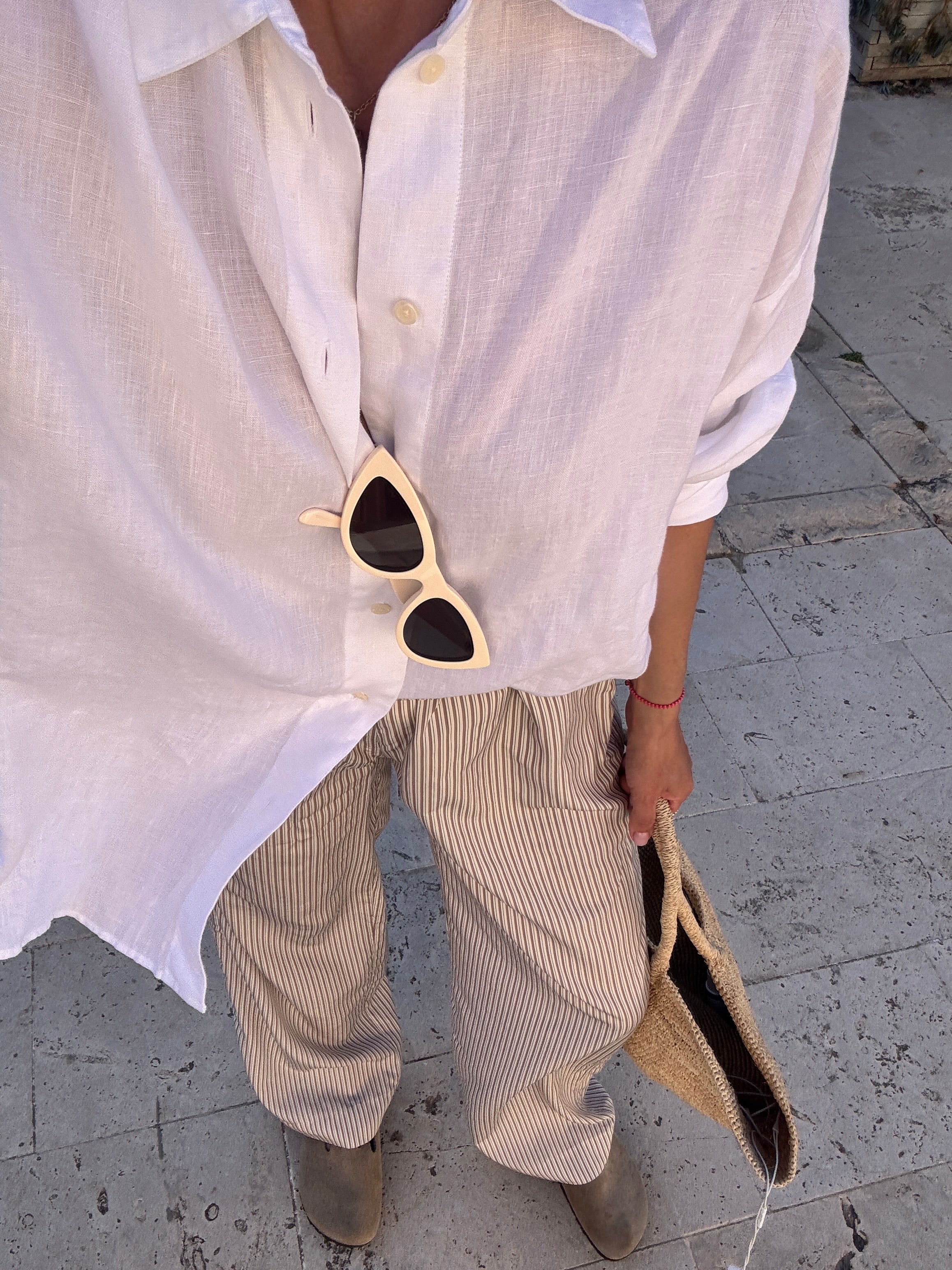SOHO STUDIOS RODA PANTS BEIGE STRIPE