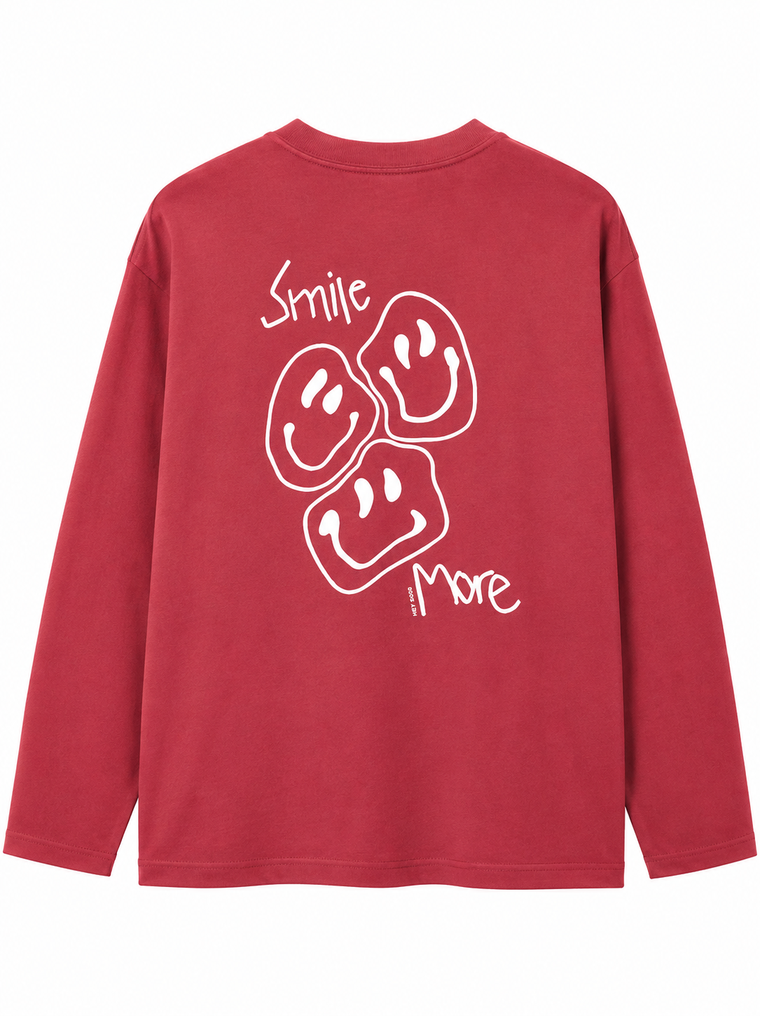 SMILEY LONGSLEEVE BURGUNDY I OFFWHITE