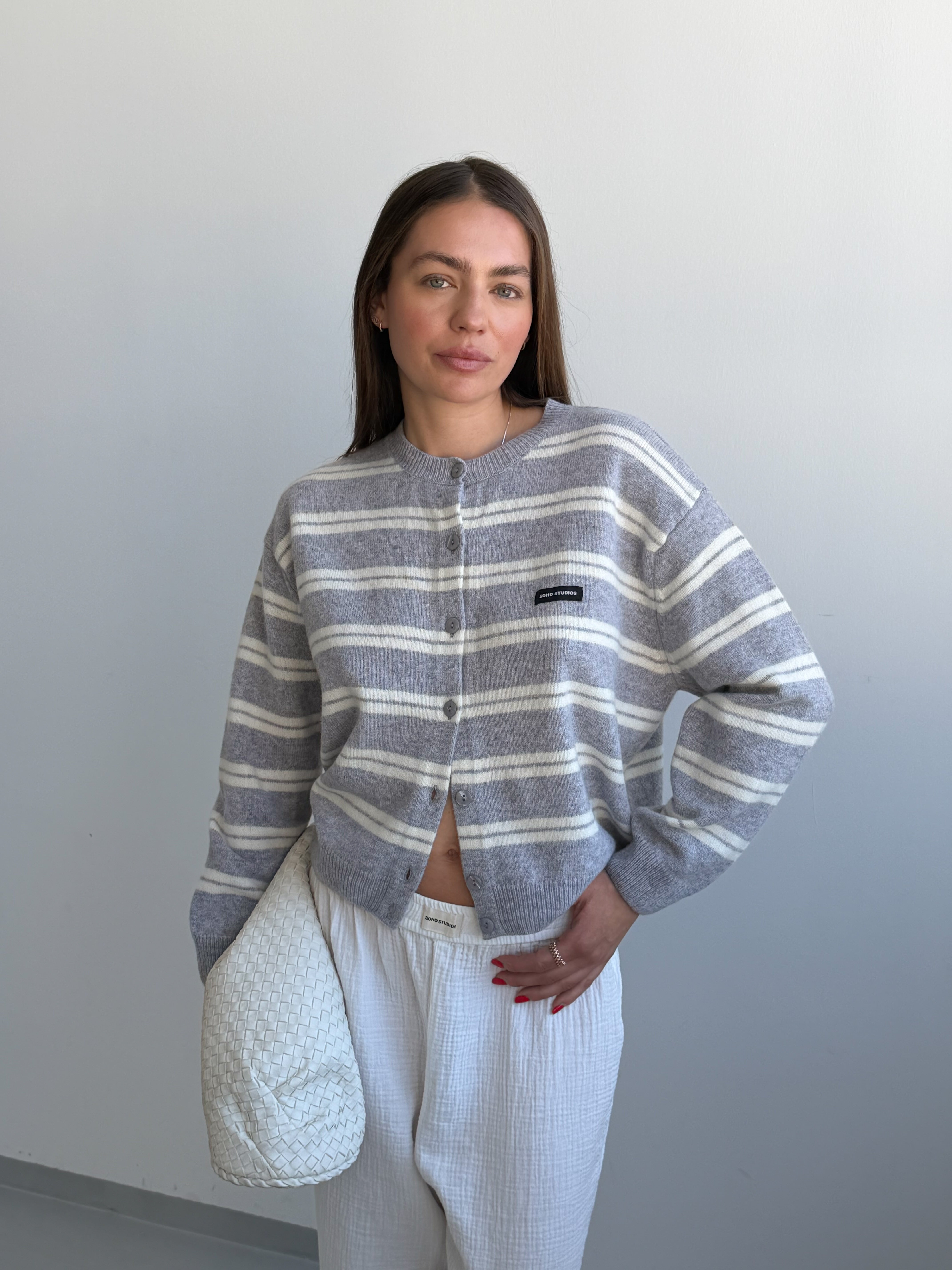 ZOE CARDIGAN grey melange I butter