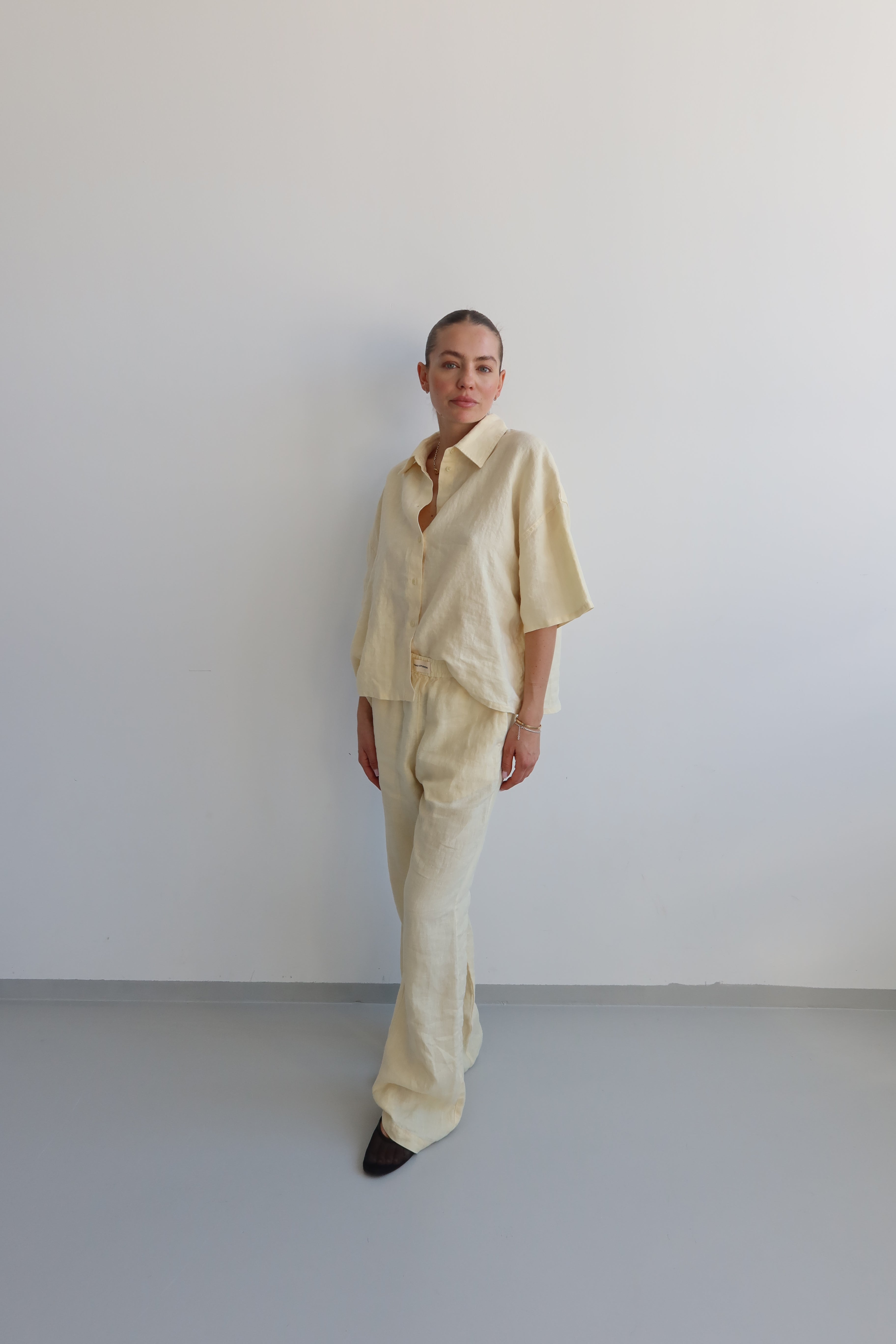 SOHO STUDIOS SIENNA LINEN PANTS butter yellow