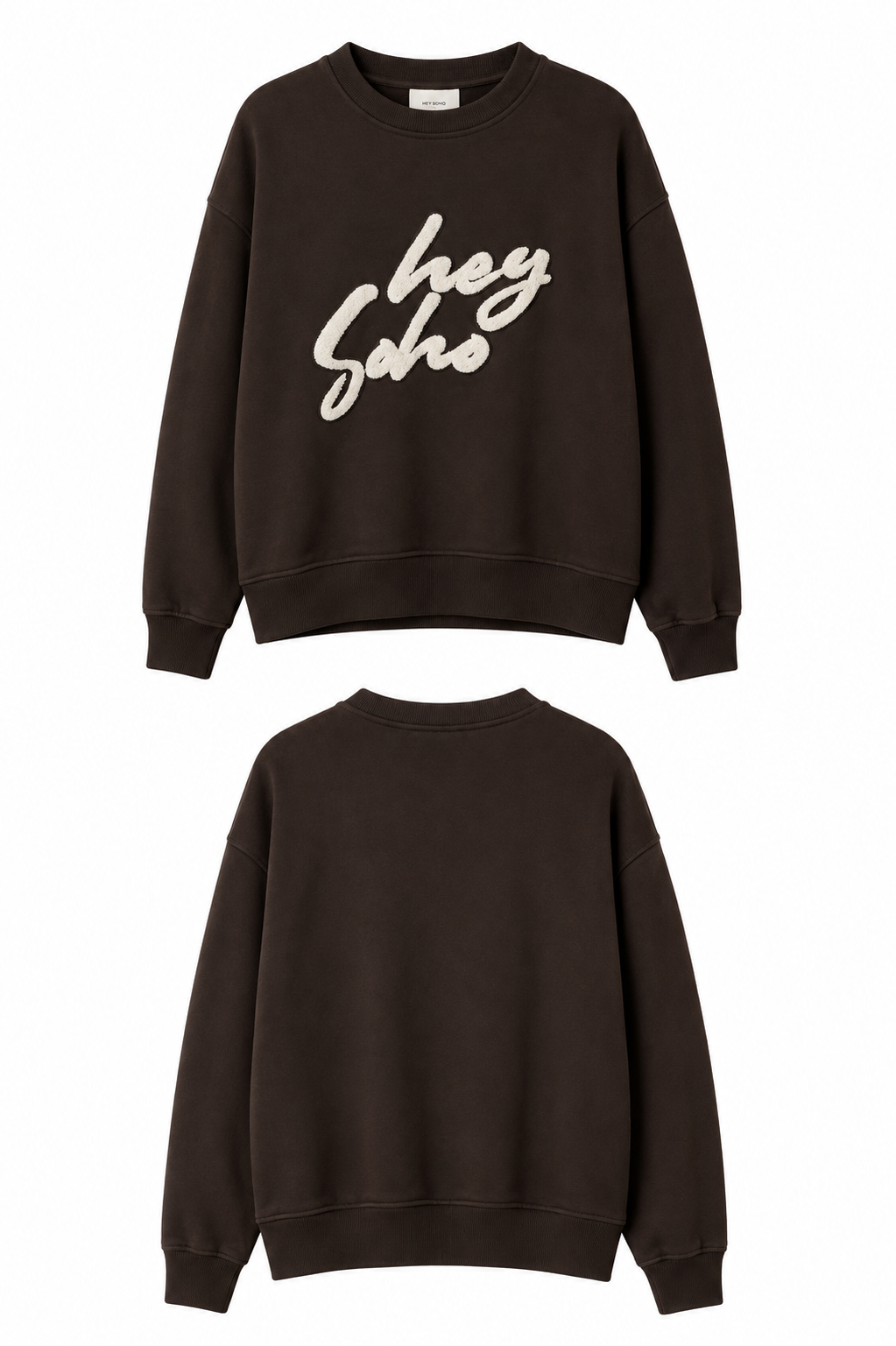 HEY SOHO APPLIKATION SWEATSHIRT COFFEE BEAN