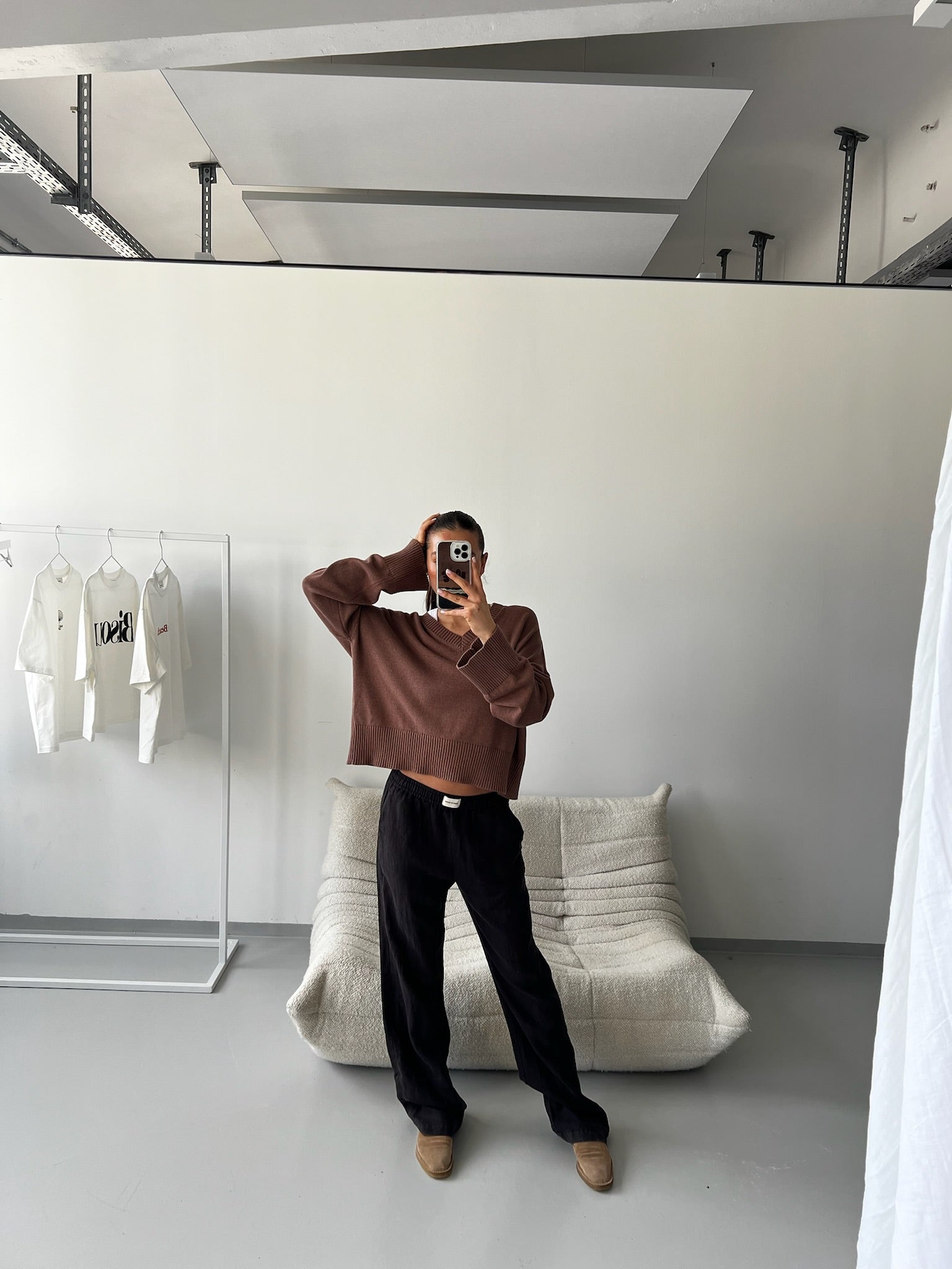 ISABELLE V-NECK nougat