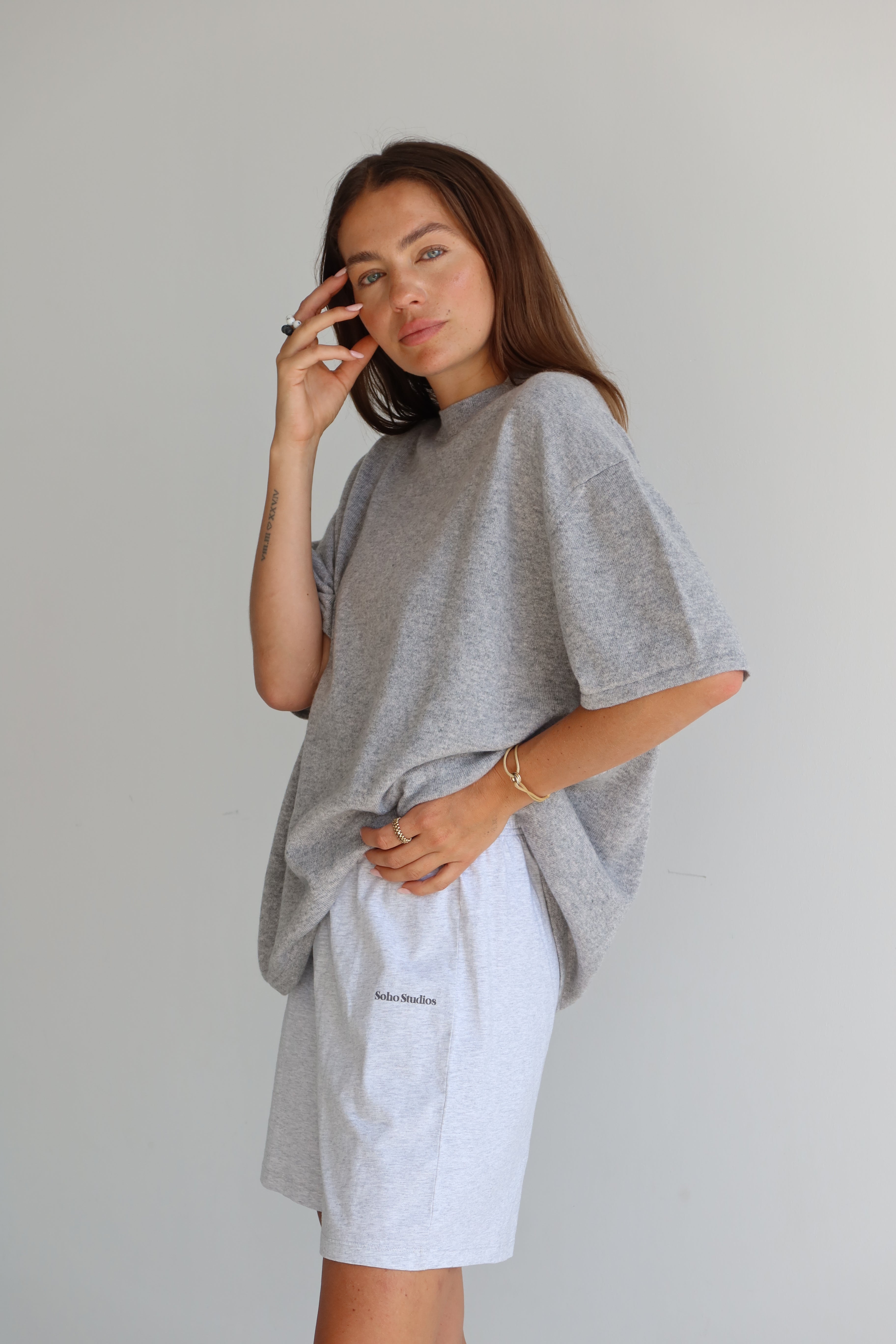 THEA KNIT SHIRT grey melange