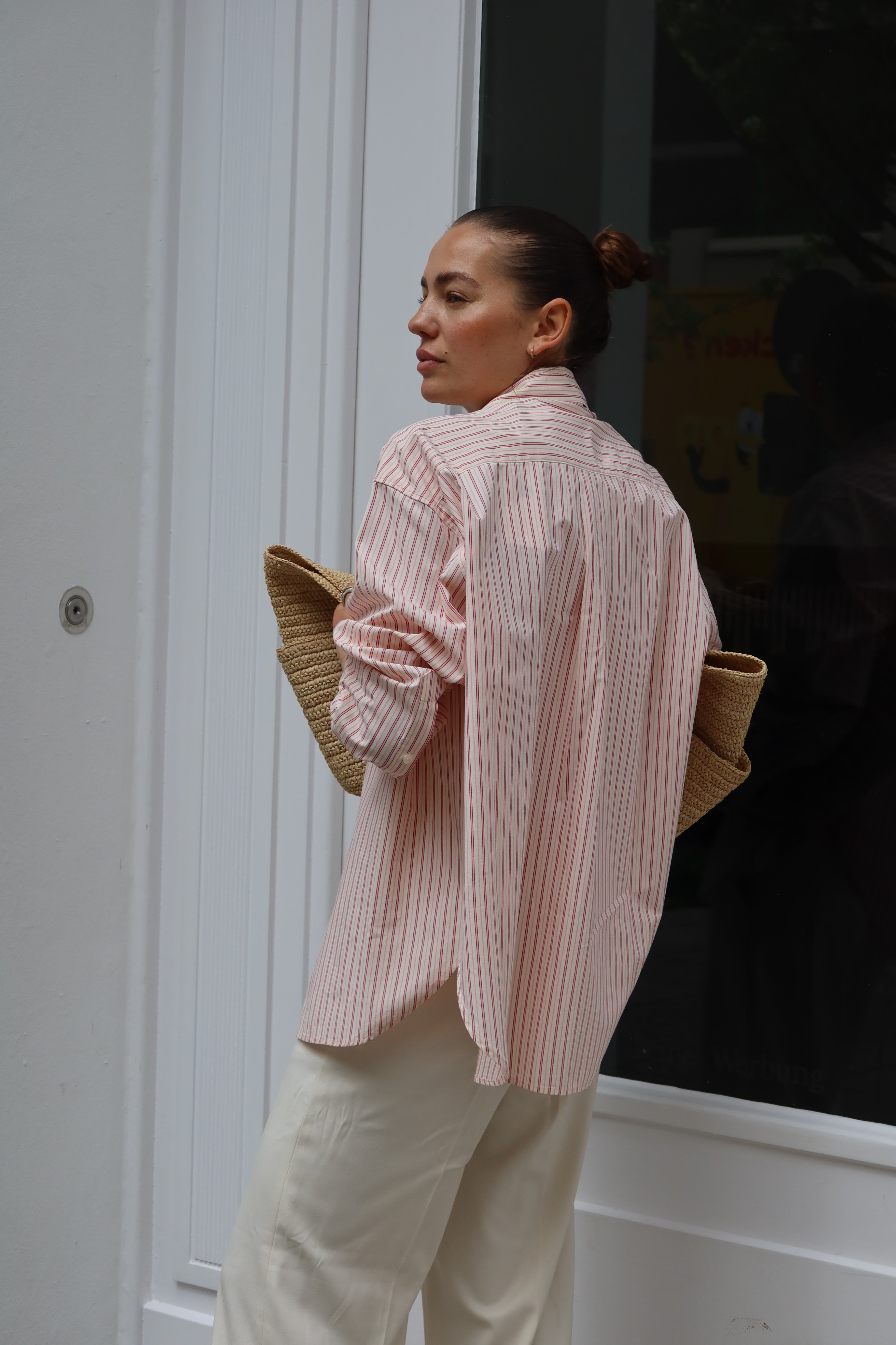 SOHO STUDIOS ELENA BLOUSE PINK STRIPE