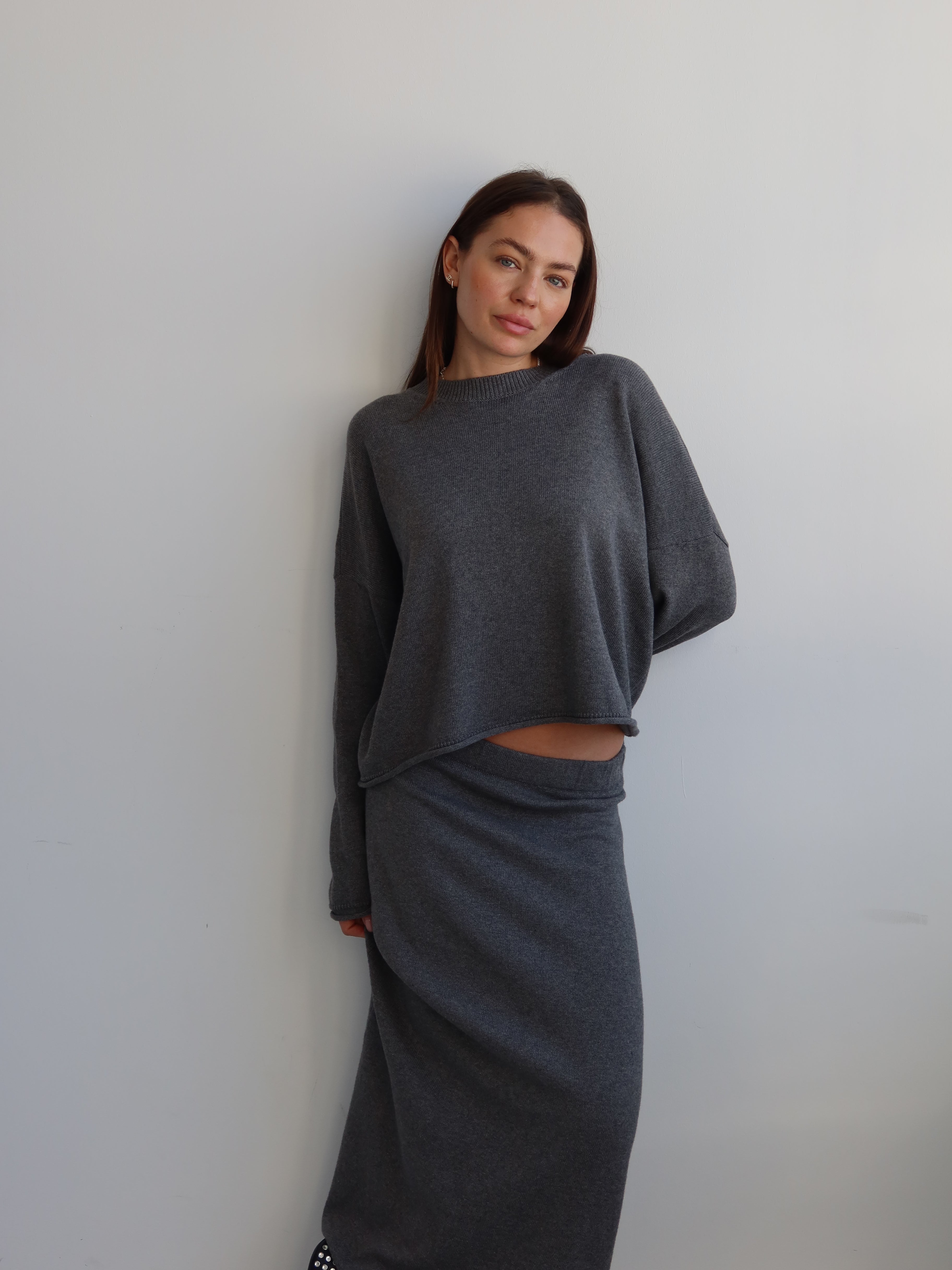 AMELIE CREWNECK grey melange