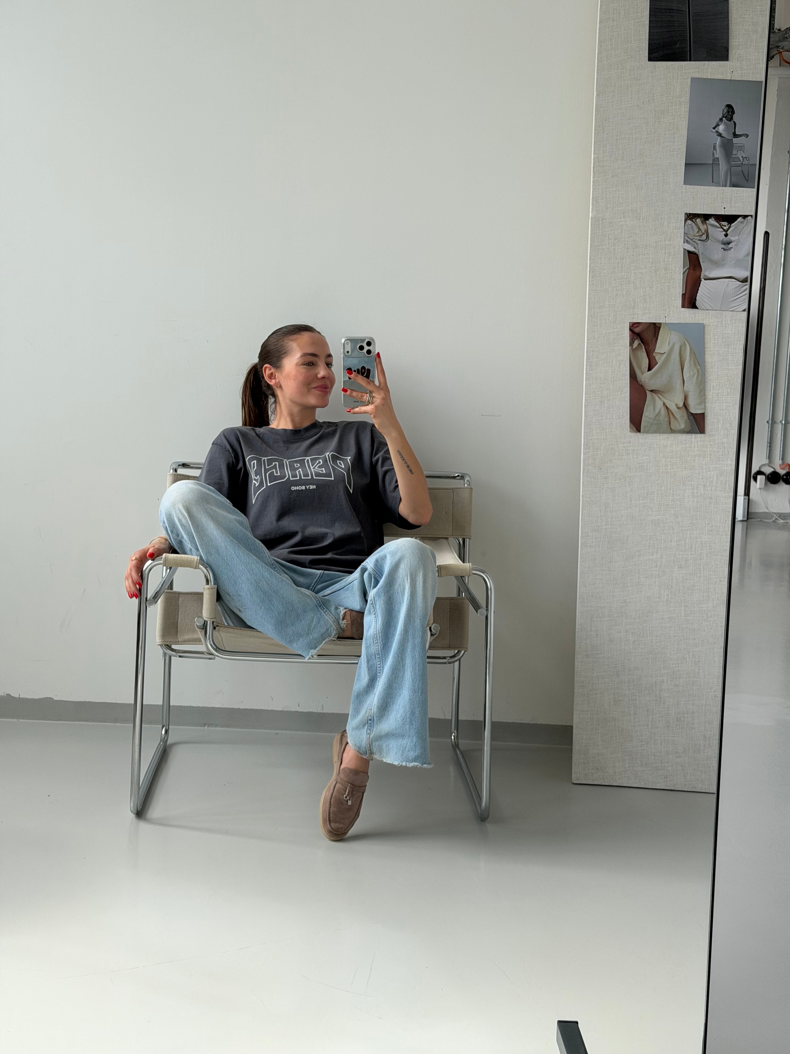 PEACE T-Shirt anthra