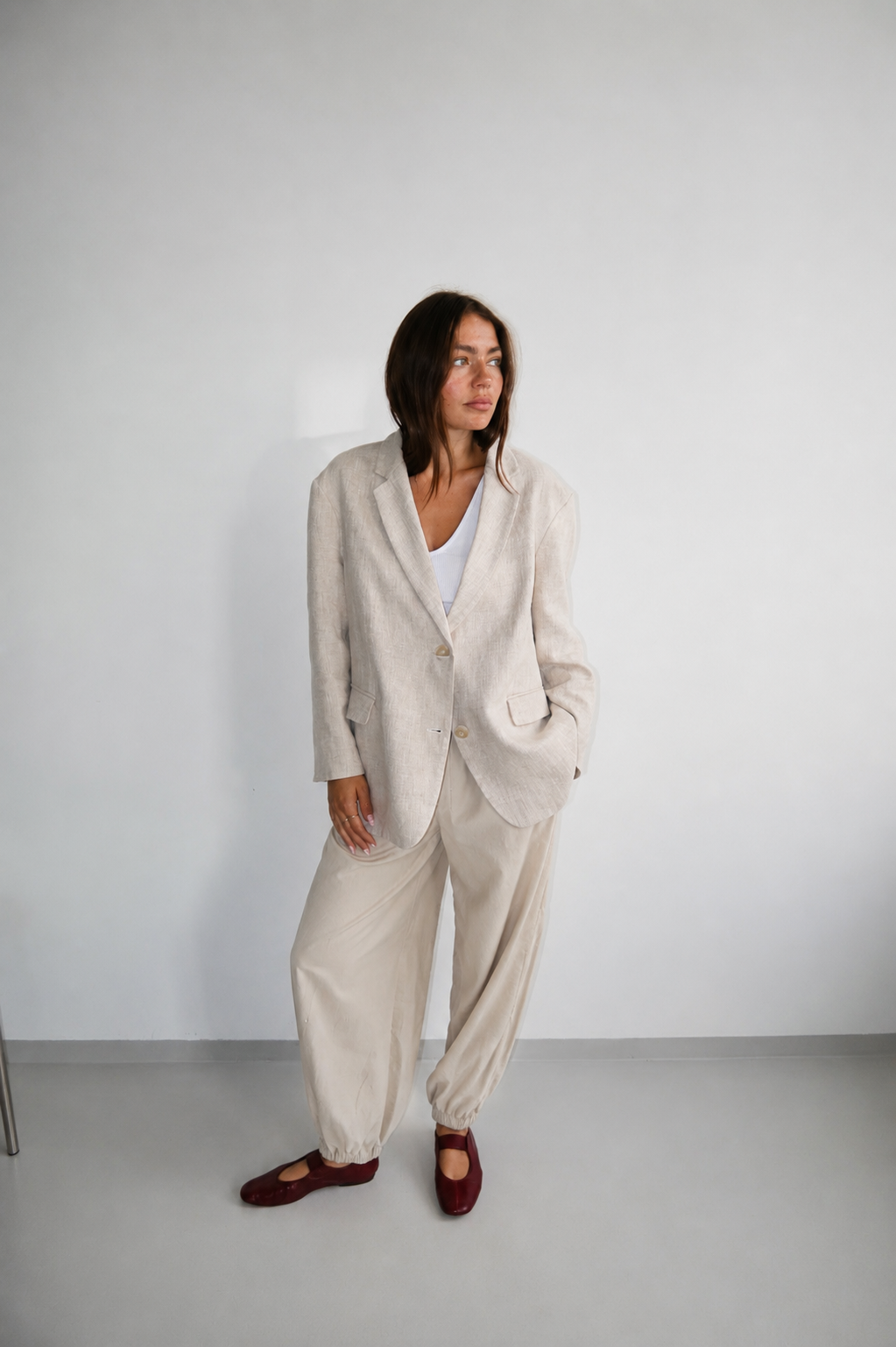 SOHO STUDIOS ANNI BLAZER sand
