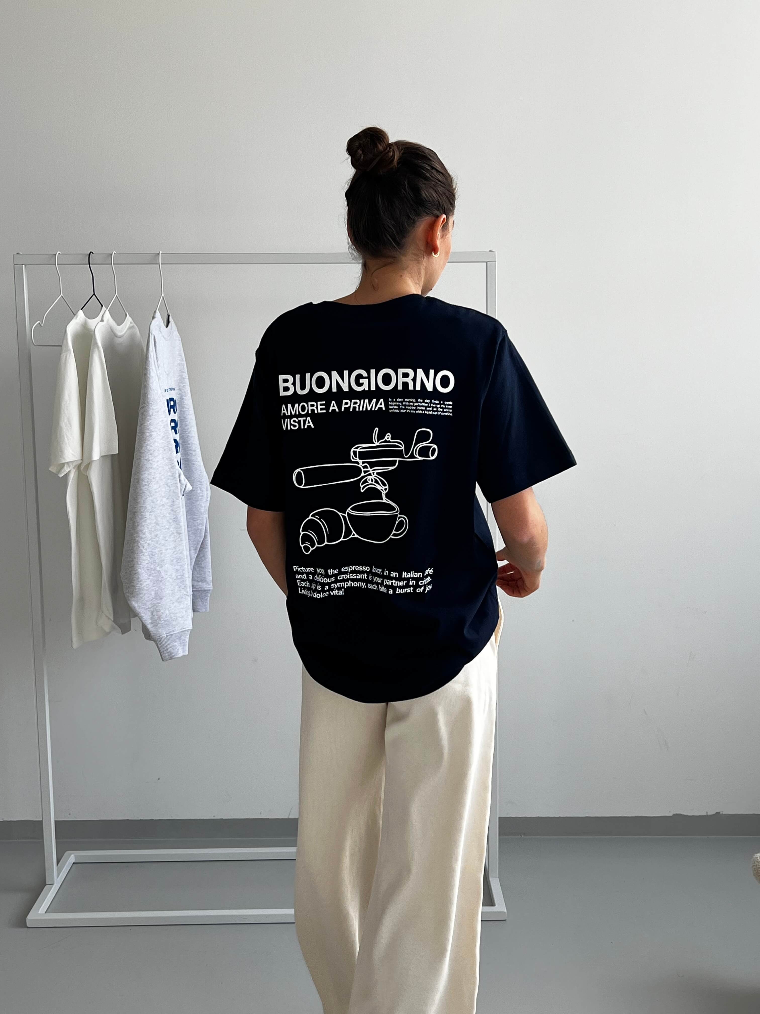 BUONGIORNO T-SHIRT navy I white