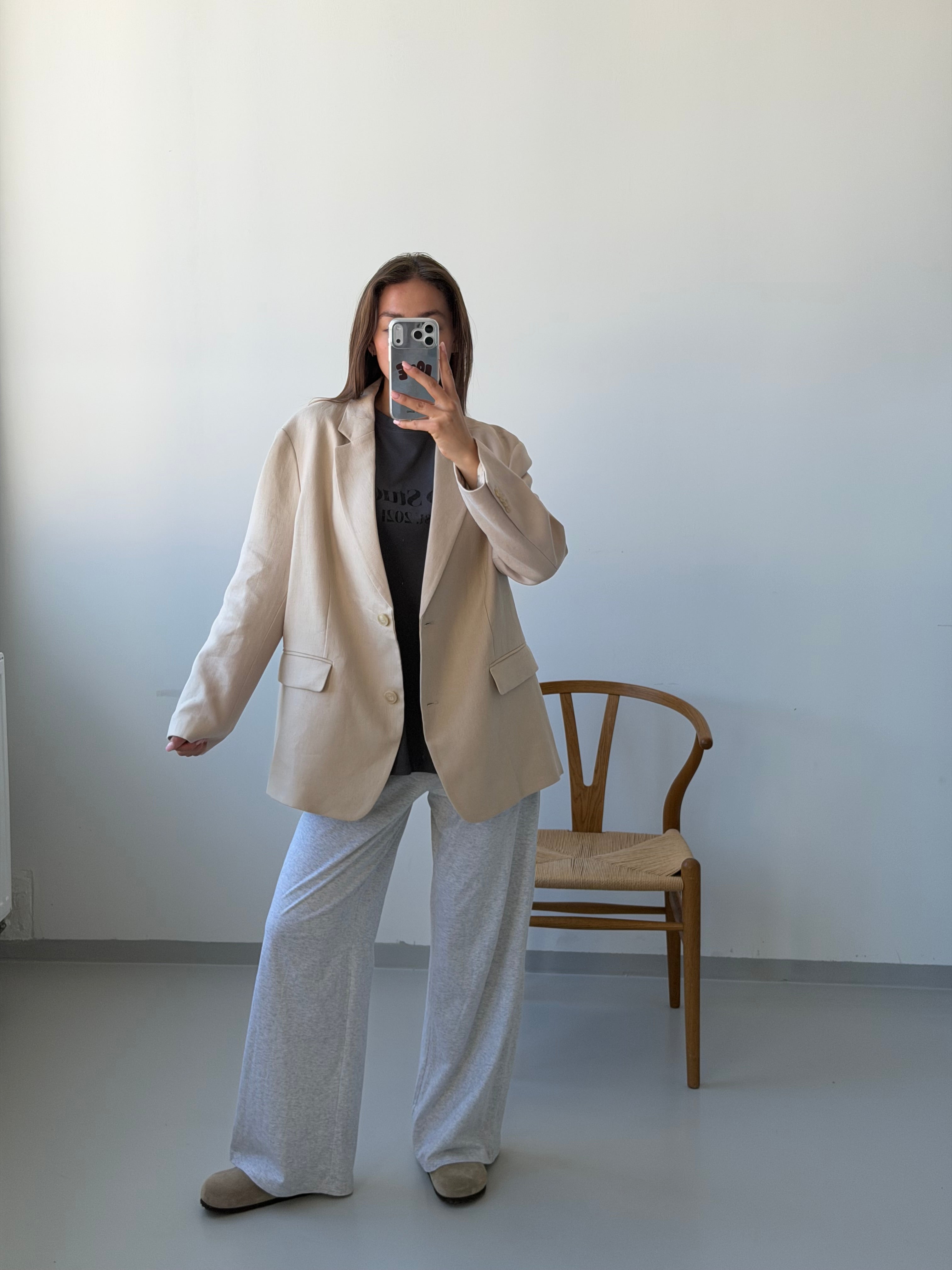 SOHO STUDIOS LIGHT JERSEY PANTS light grey melange