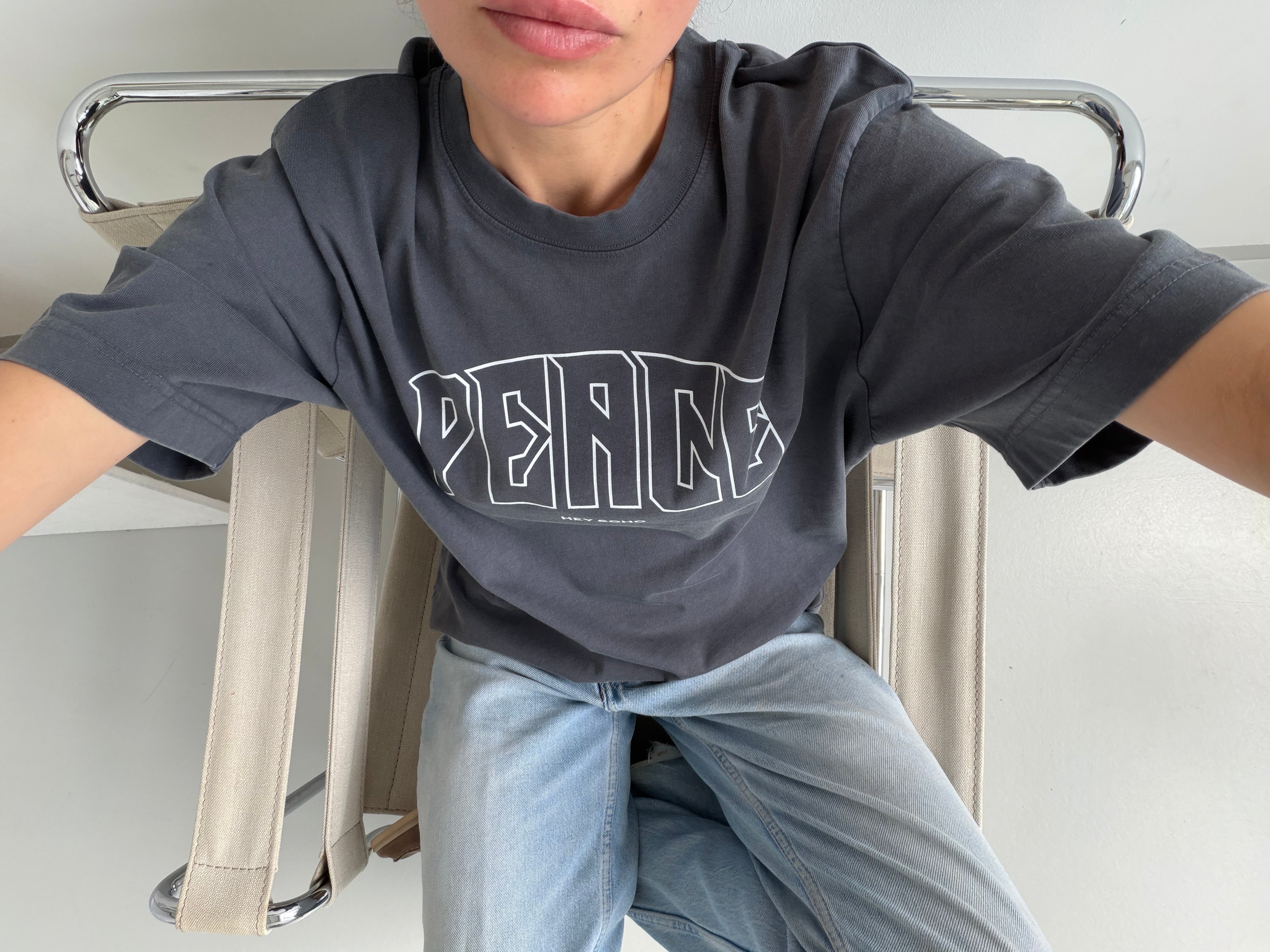 PEACE T-Shirt anthra