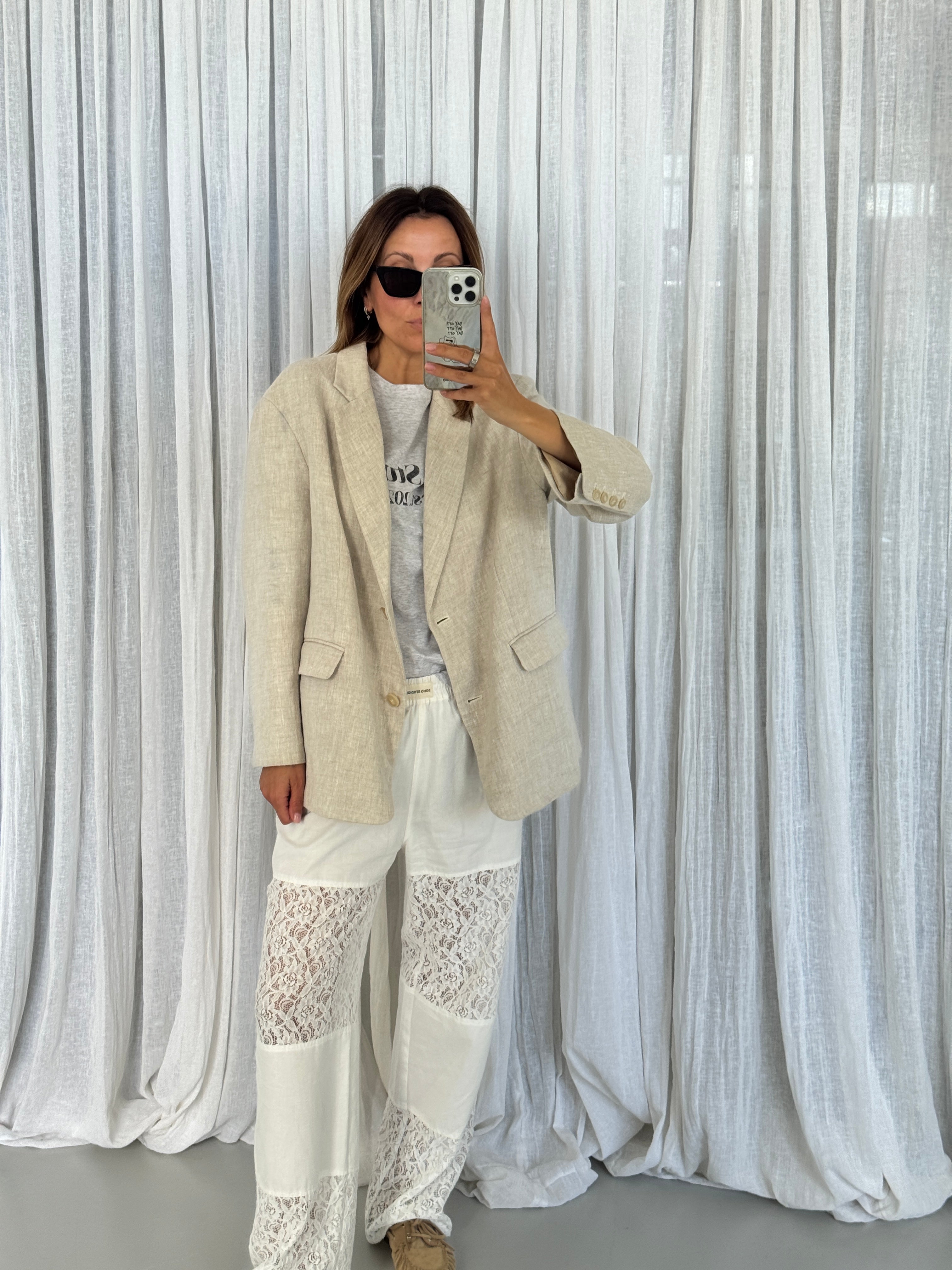 SOHO STUDIOS RODA LACE PANTS white