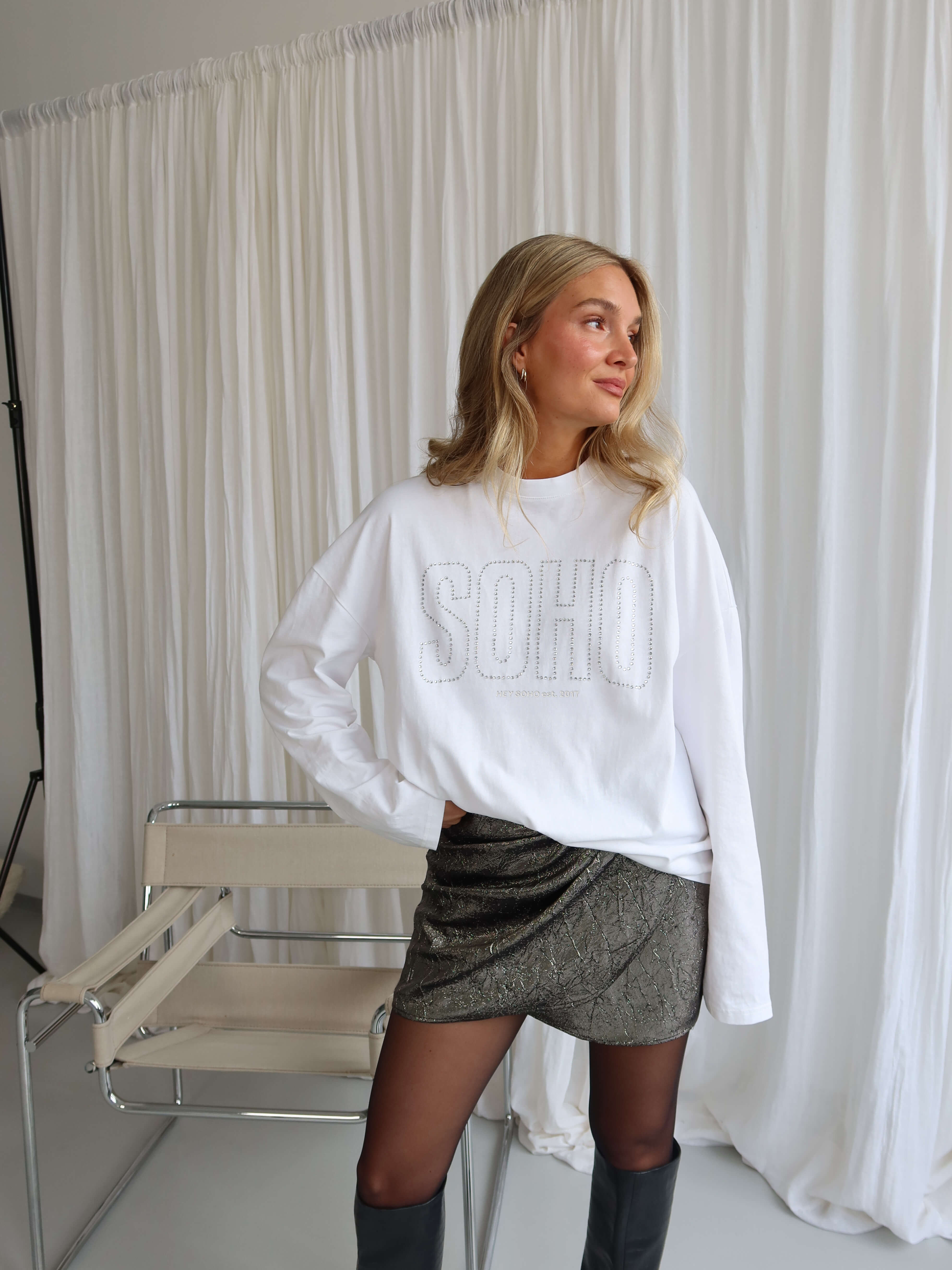 SOHO RHINESTONE Longsleeve offwhite