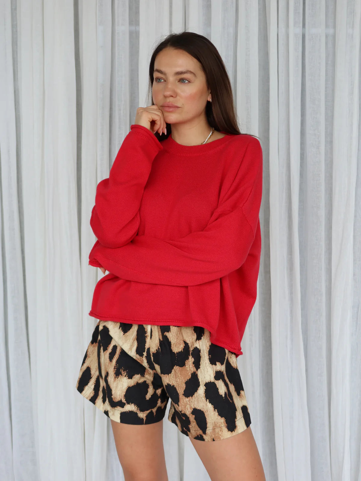 AMELIE CREWNECK red