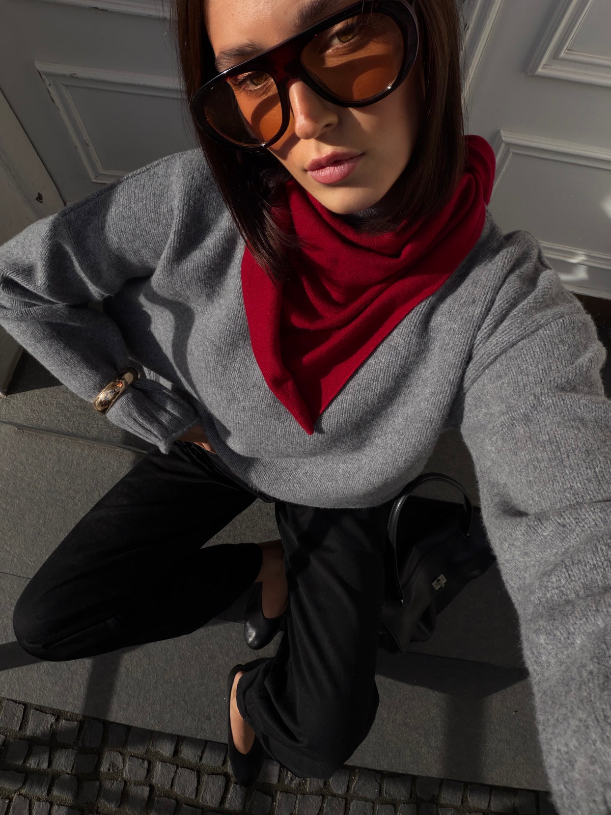LOUISA CASHMERE SCARF red
