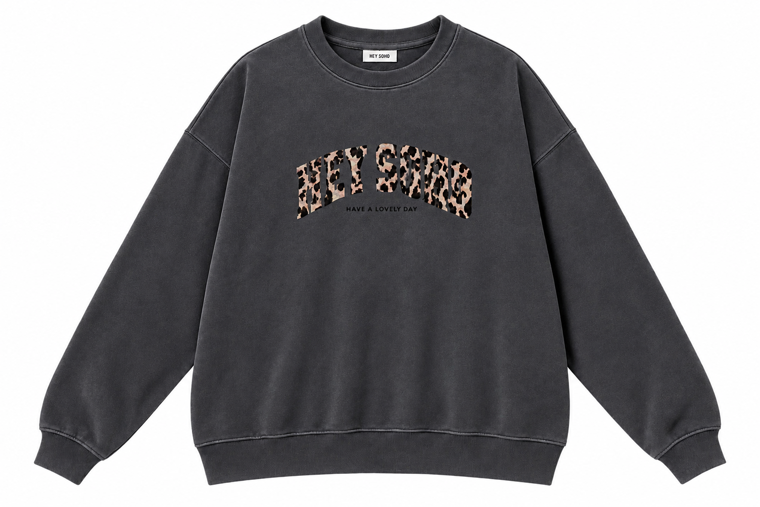 LEO SWEATSHIRT WASHED BLACK I LEO