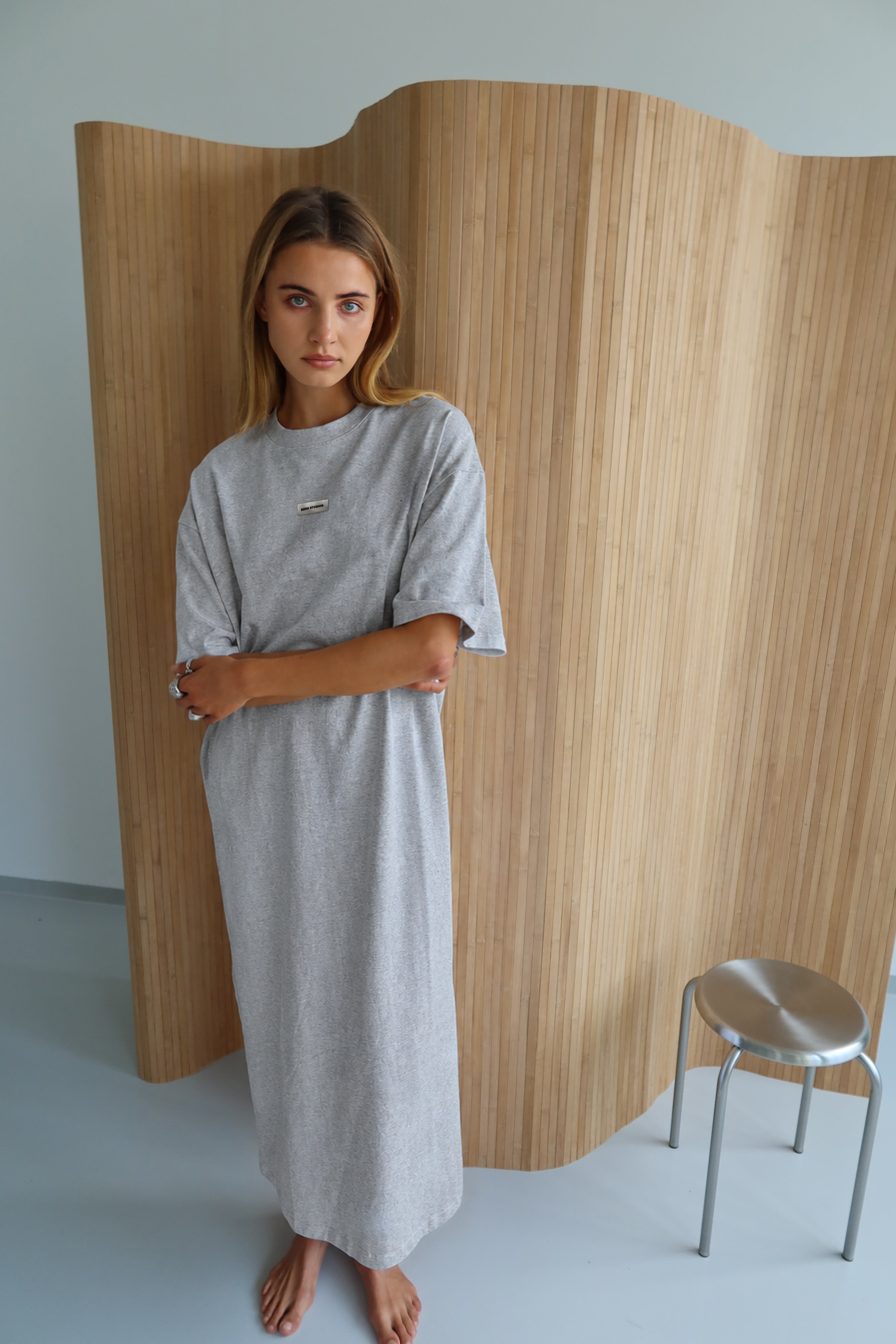 SOHO STUDIOS MAXI DRESS light grey melange