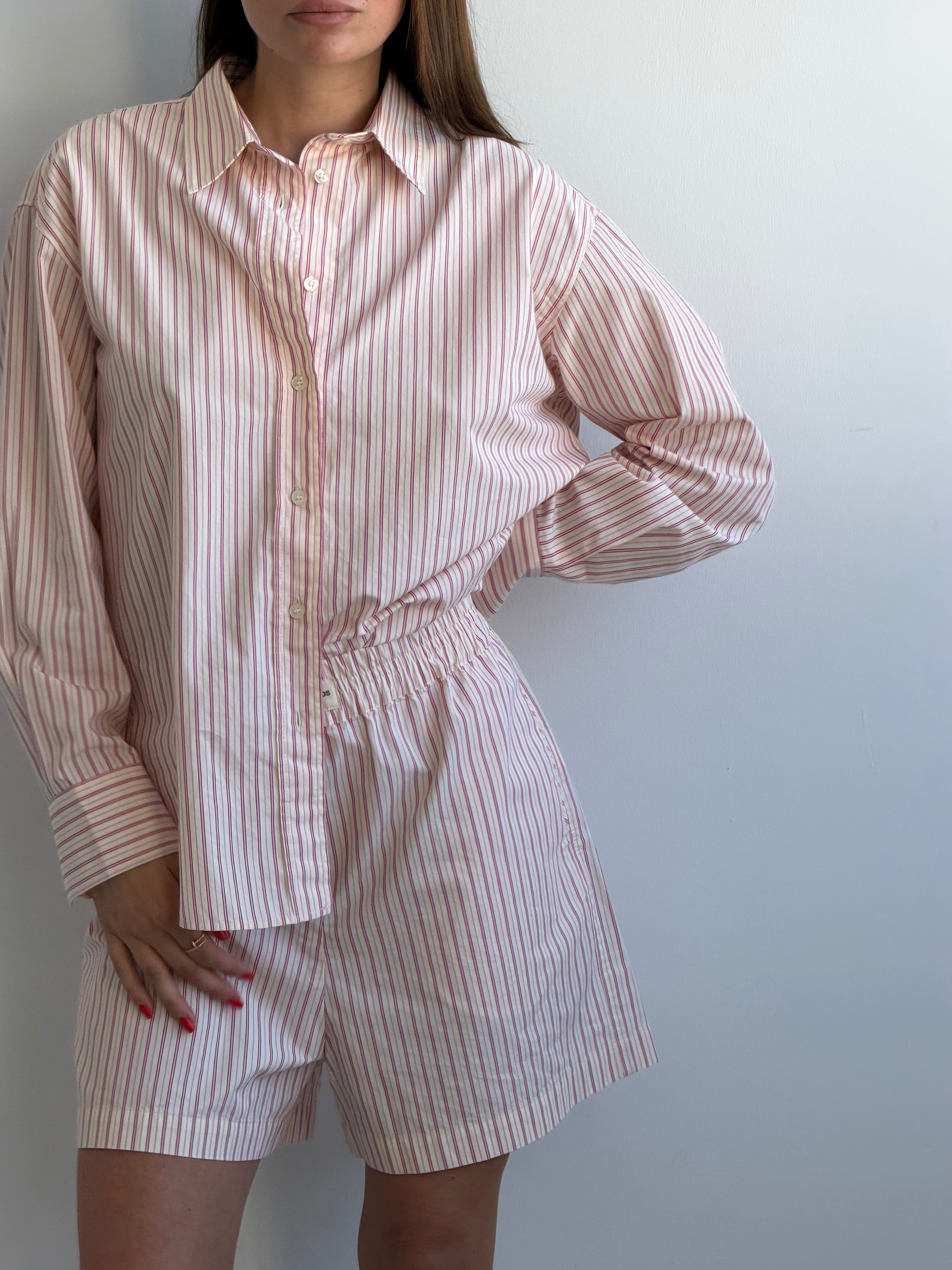 SOHO STUDIOS ELENA BLOUSE PINK STRIPE