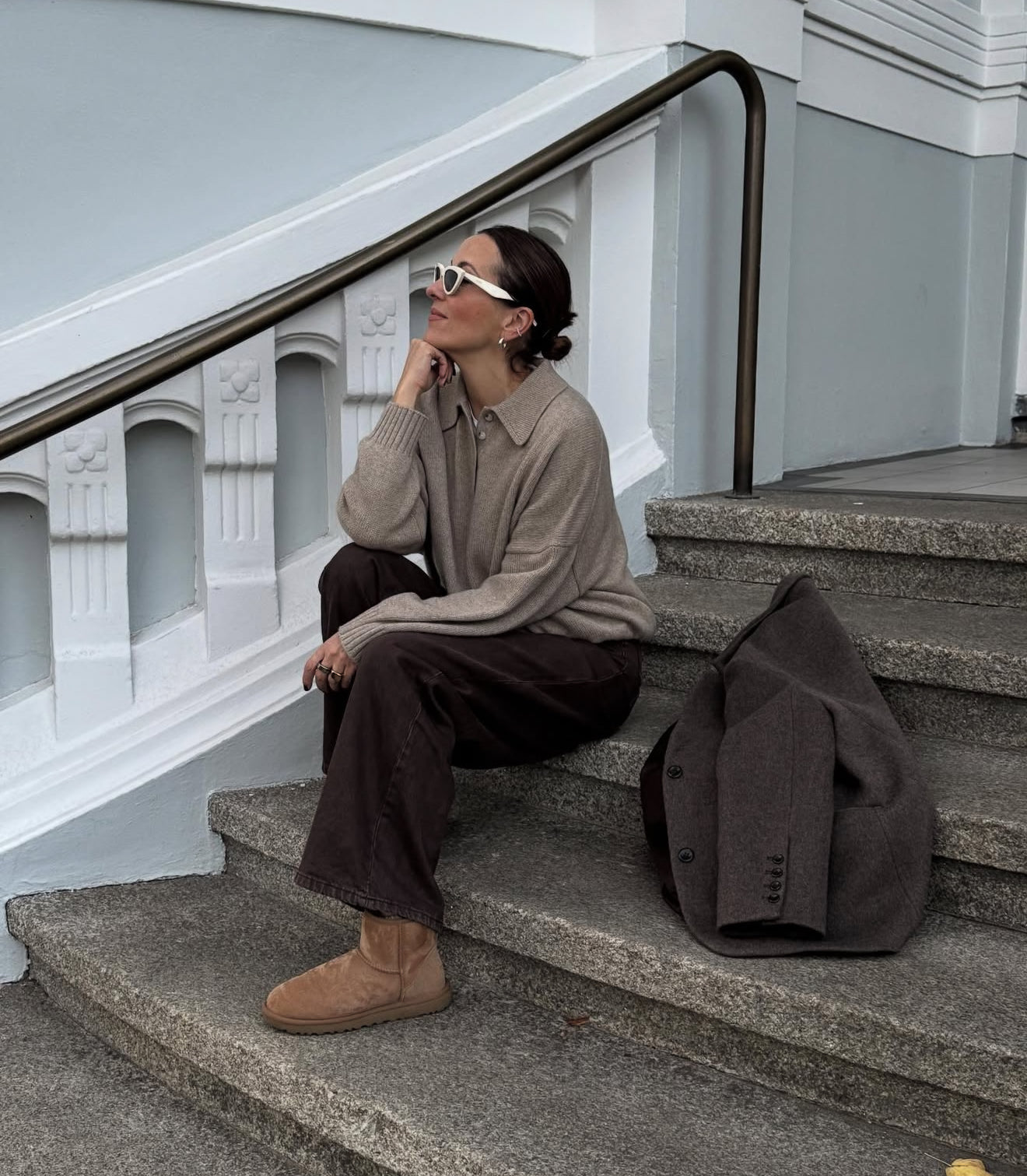 TAMY CASHMERE POLO dark natural melange