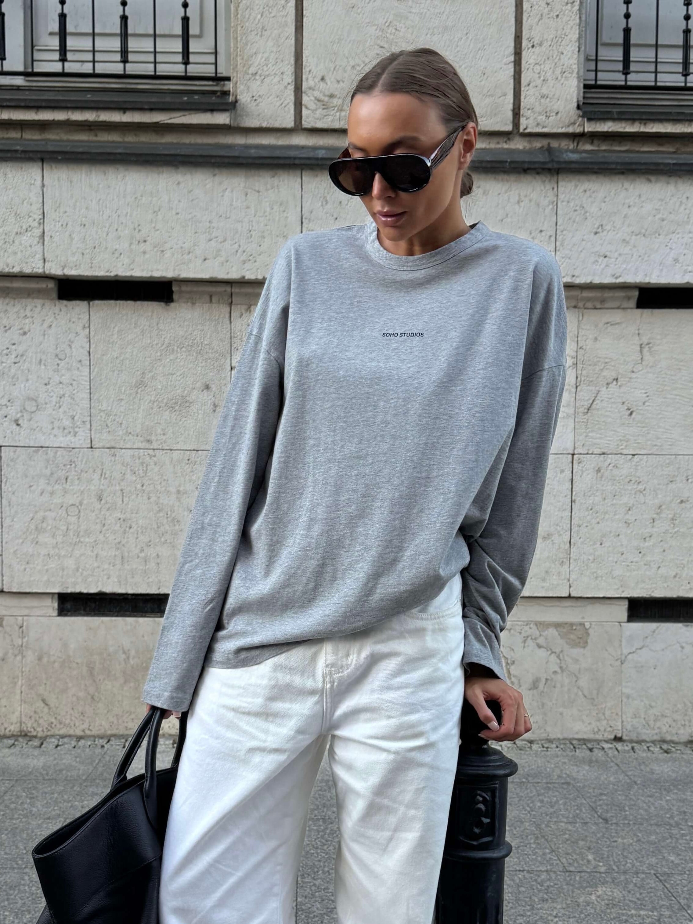SOHO STUDIOS LIA Longsleeve light grey melange