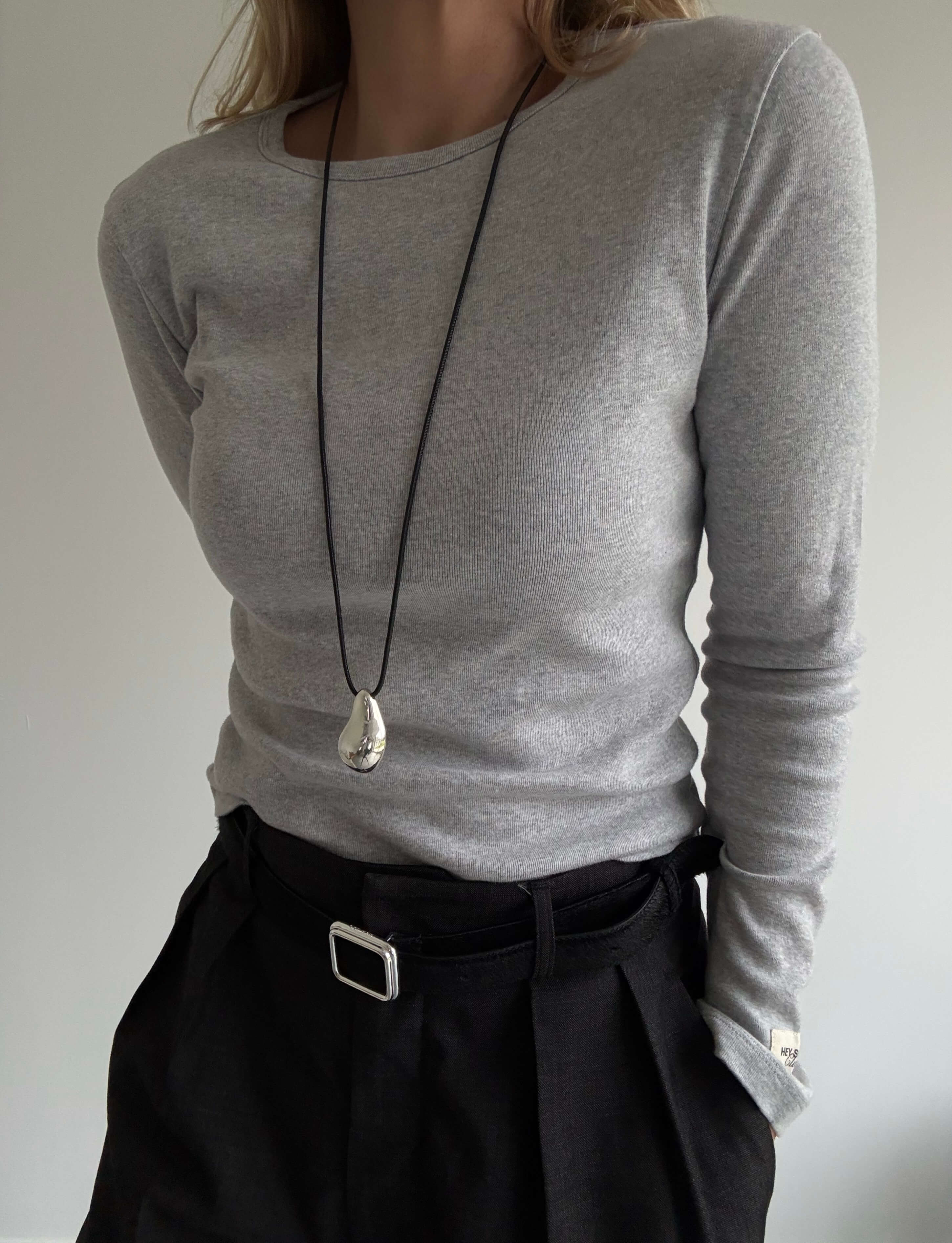 HEY SOHO RIB LONGSLEEVE light grey melange