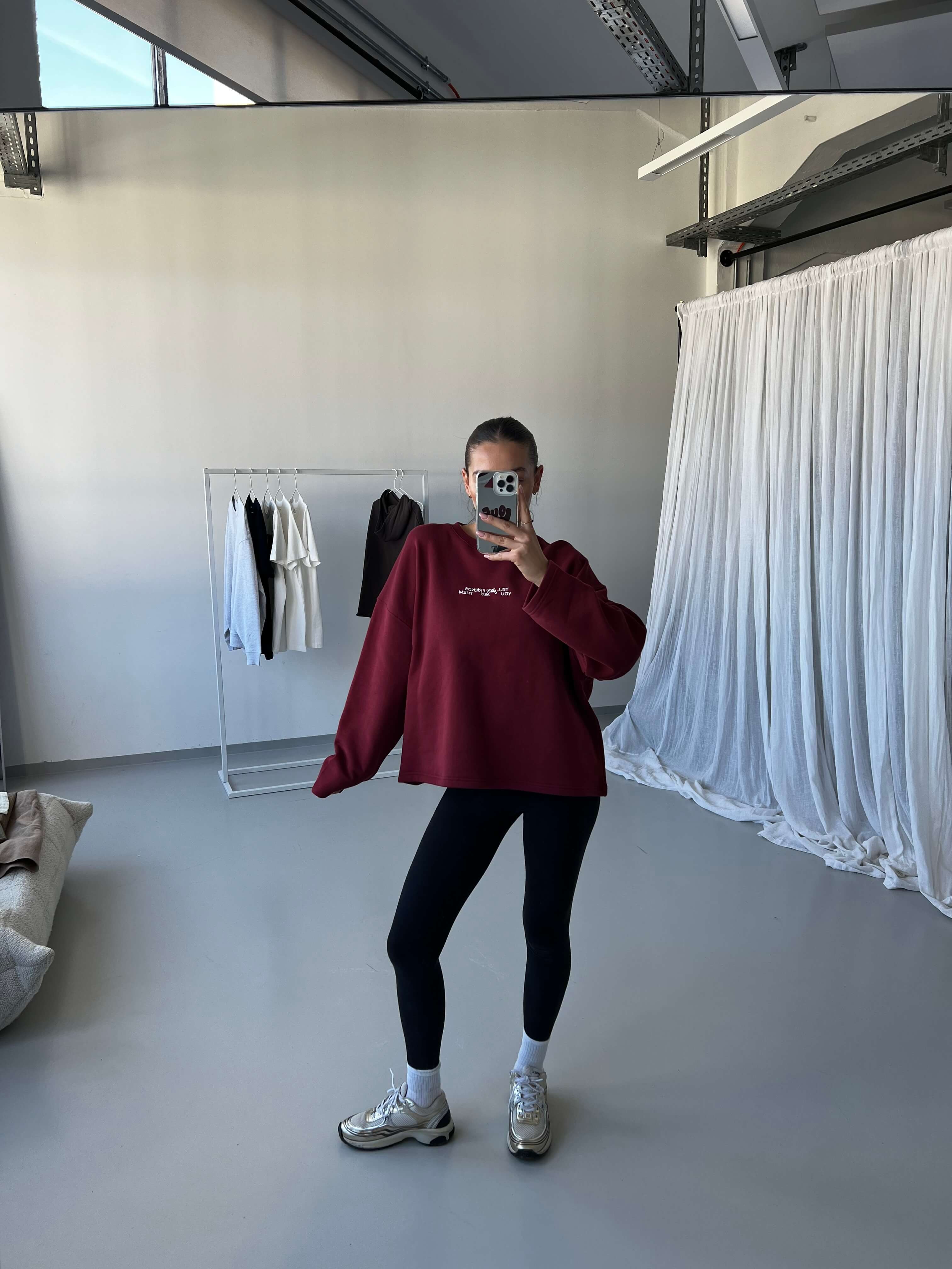 TELL YOUR FRIENDS Sweatshirt red wine I offwhite