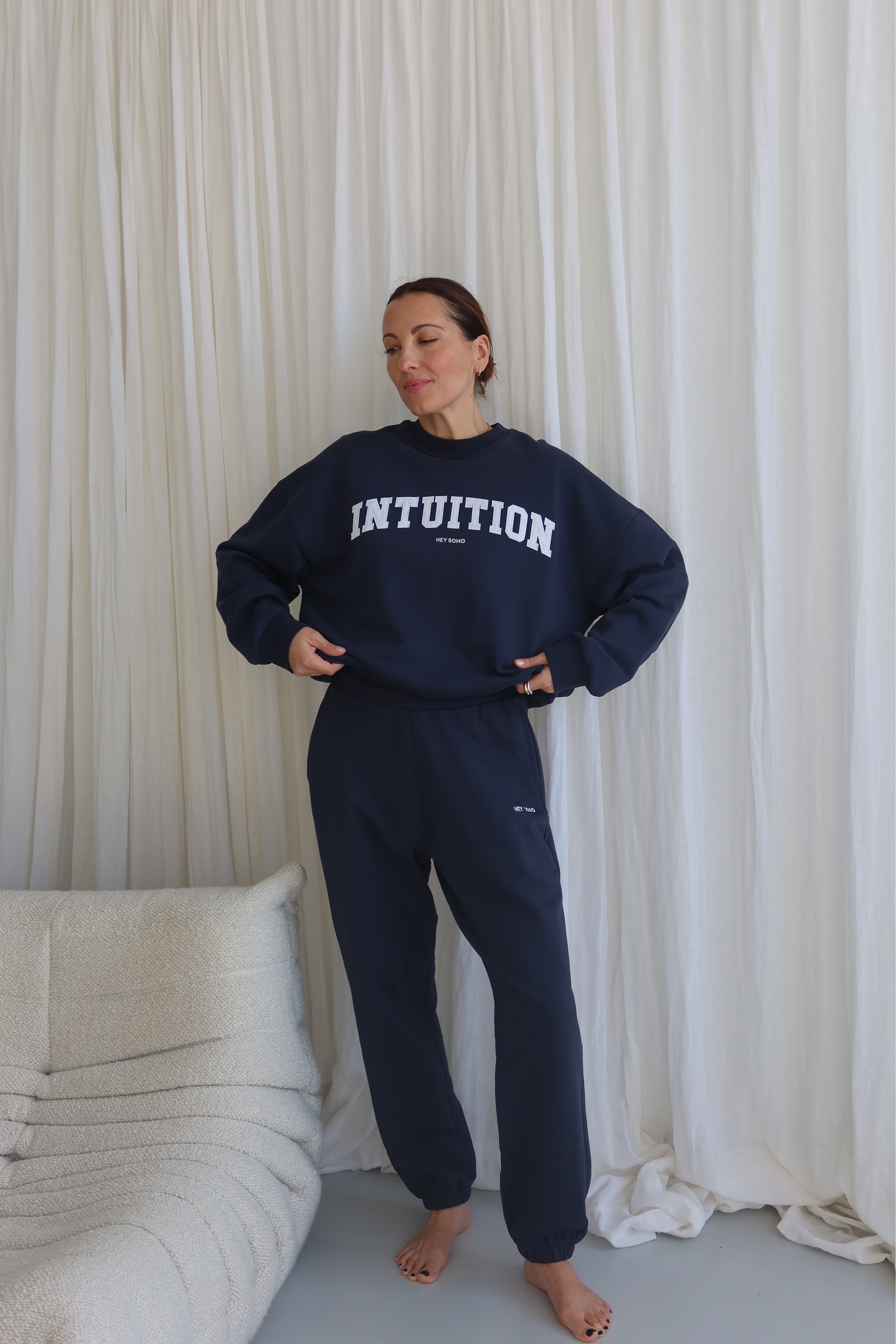 HEY SOHO BASIC SWEATPANTS midnight | white