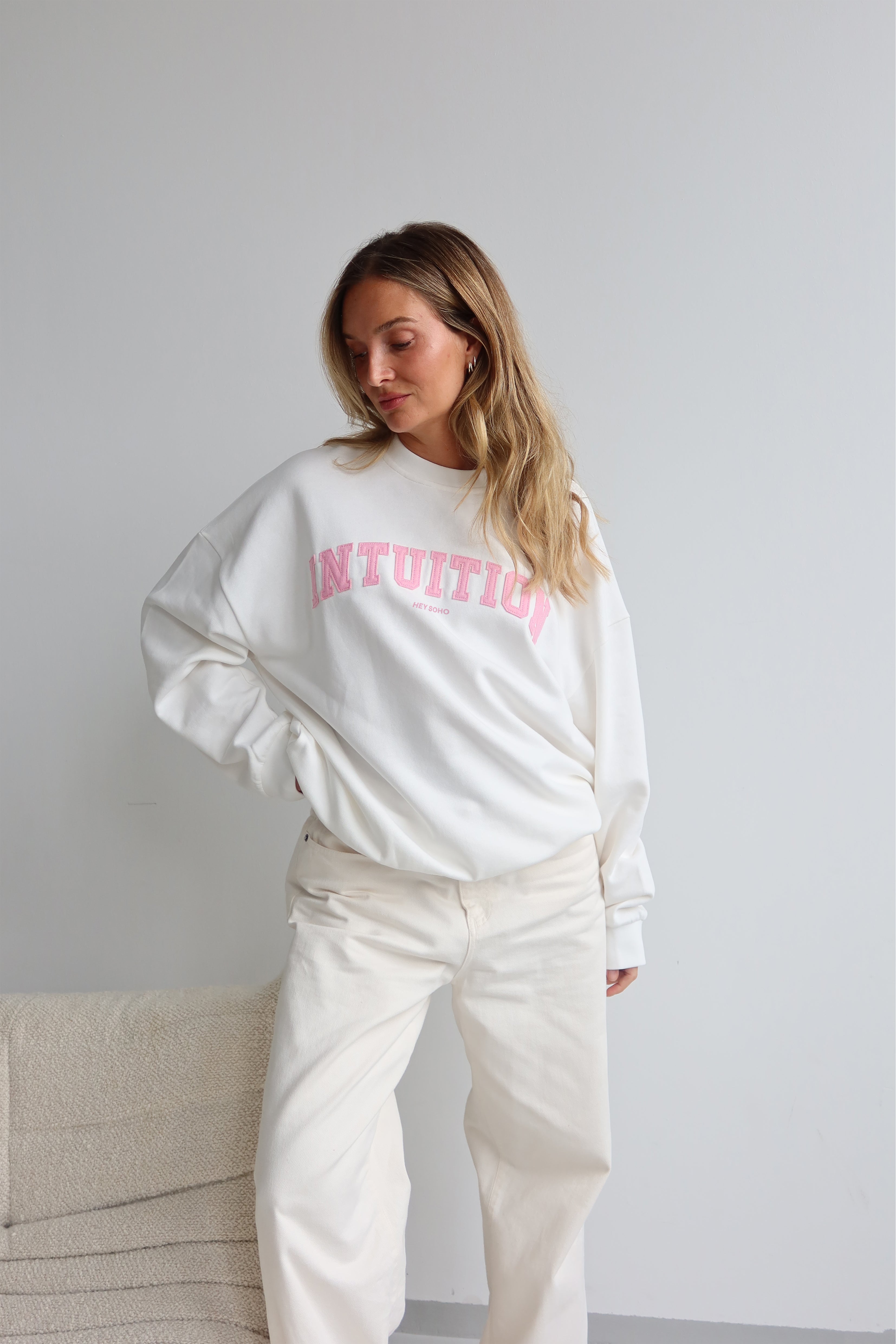 INTUITION Sweater offwhite | vintage pink