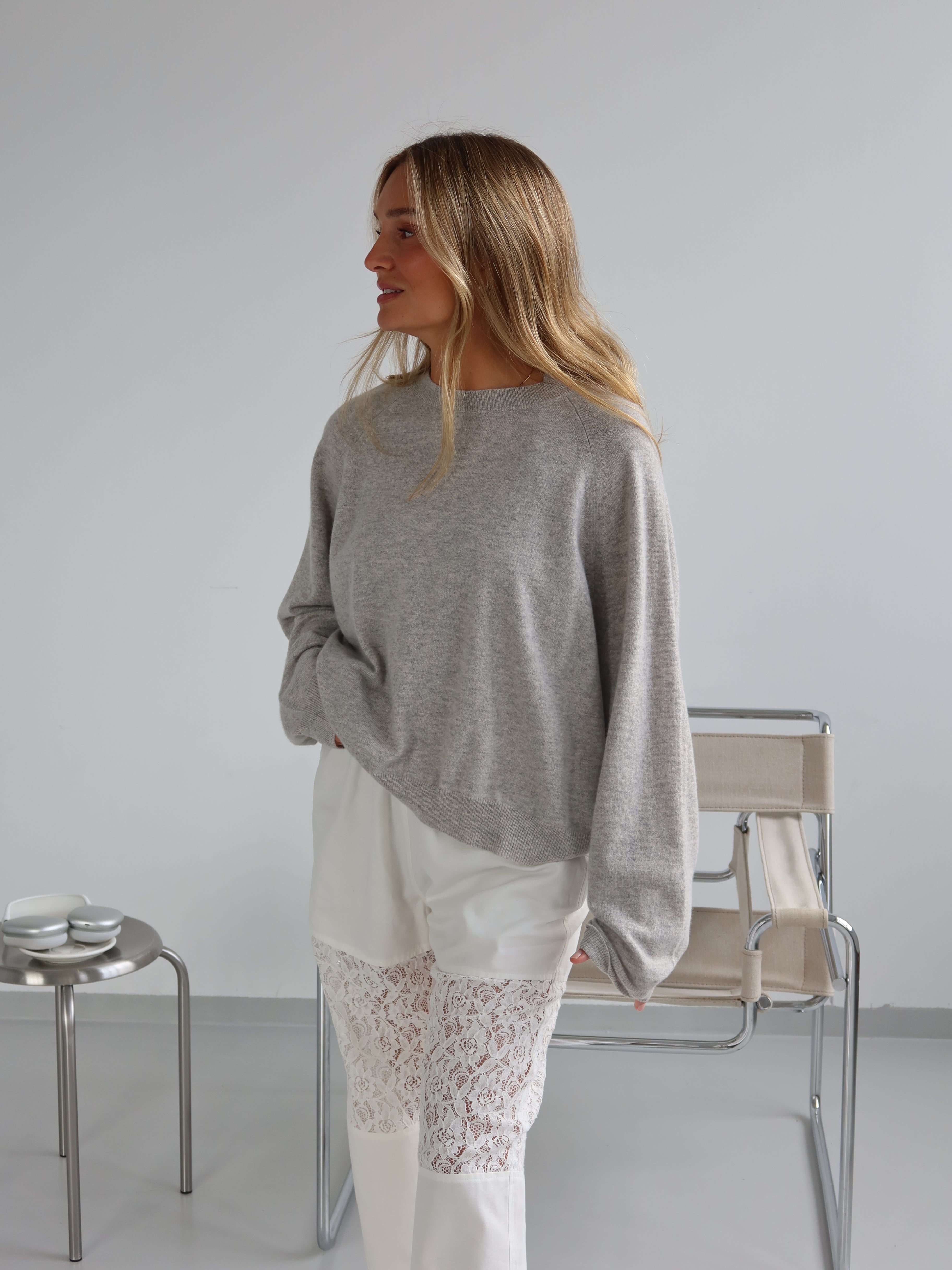 ANNA CREWNECK light grey melange