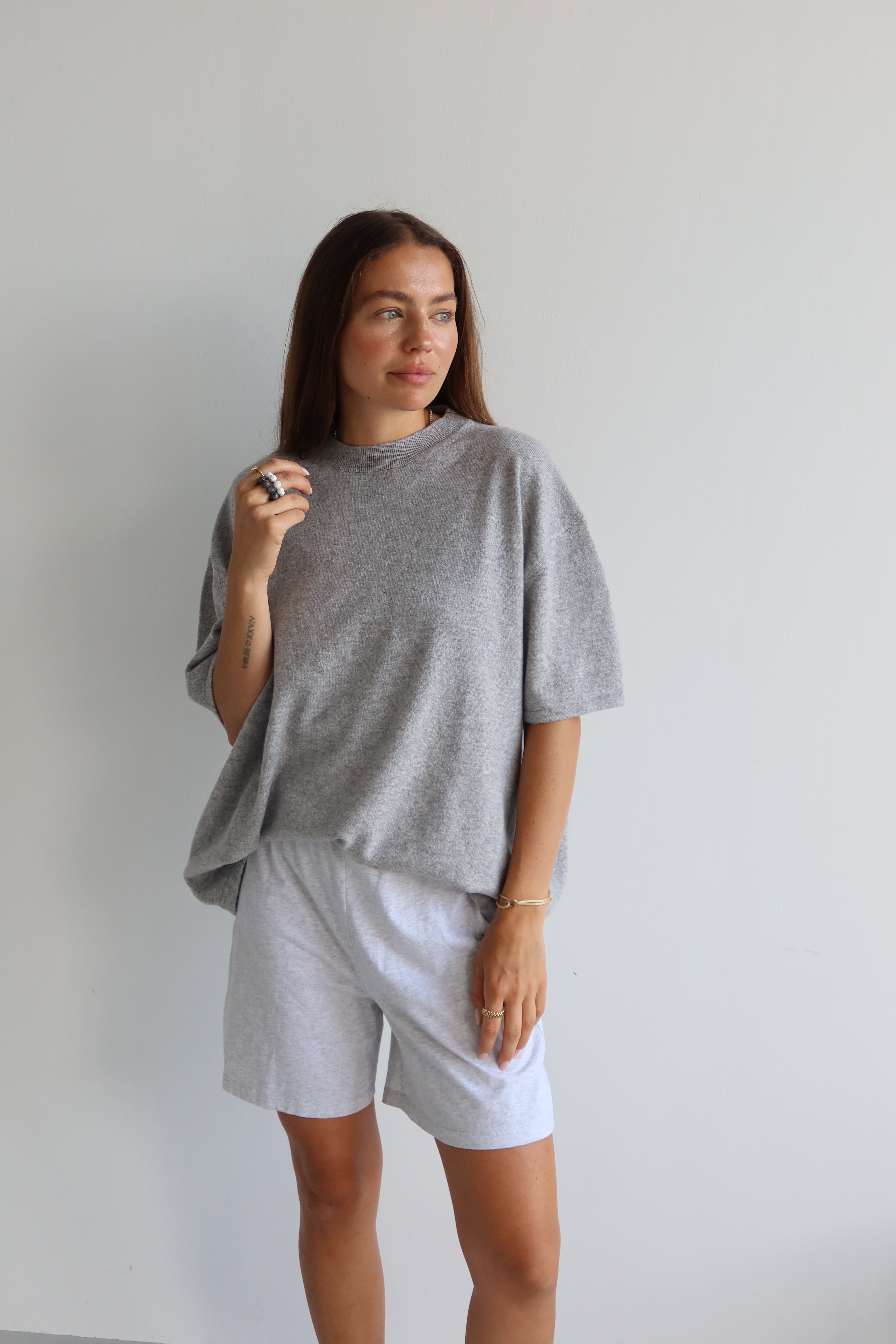 THEA KNIT SHIRT grey melange