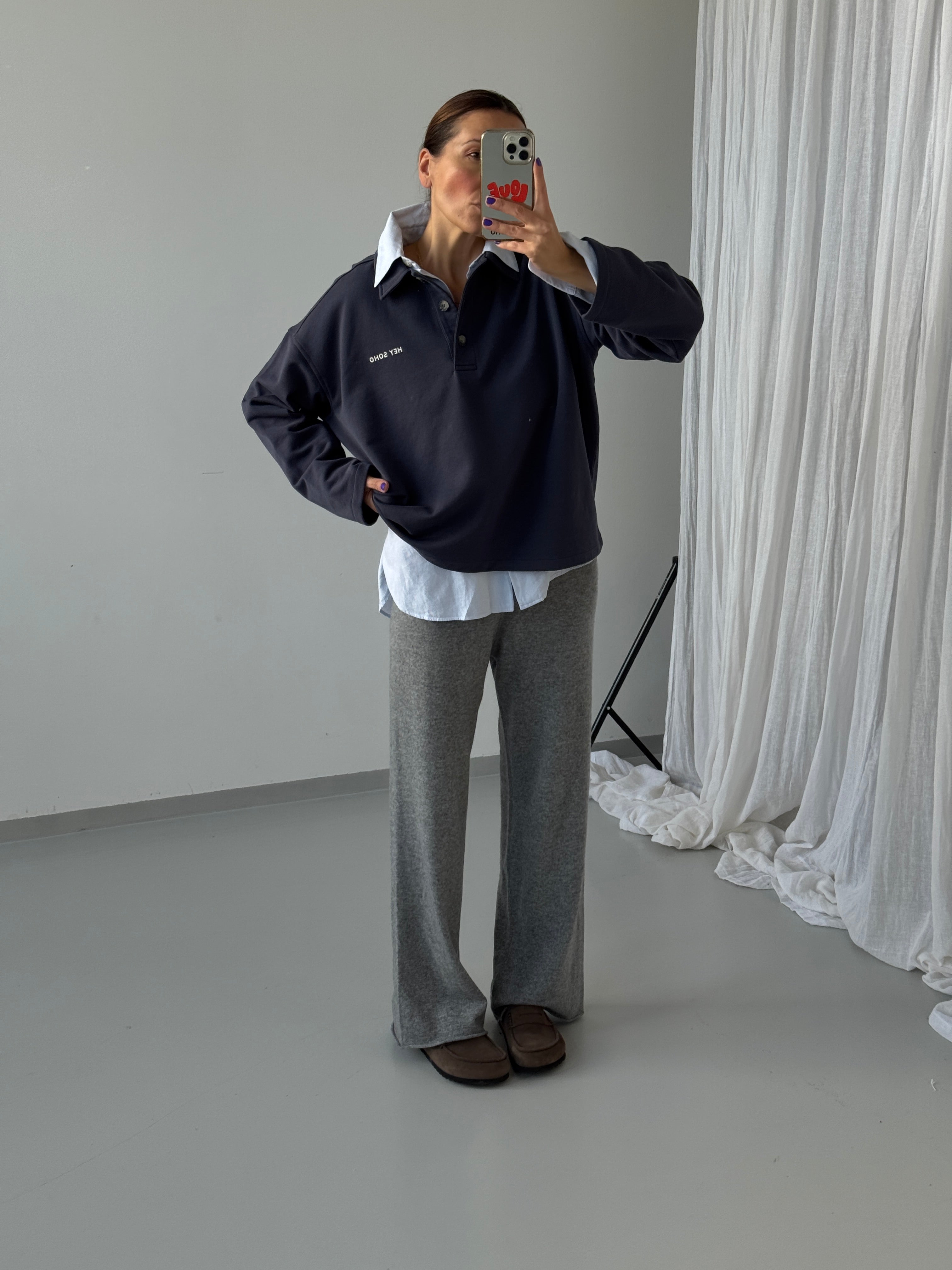 LISA CASHMERE PANTS grey melange