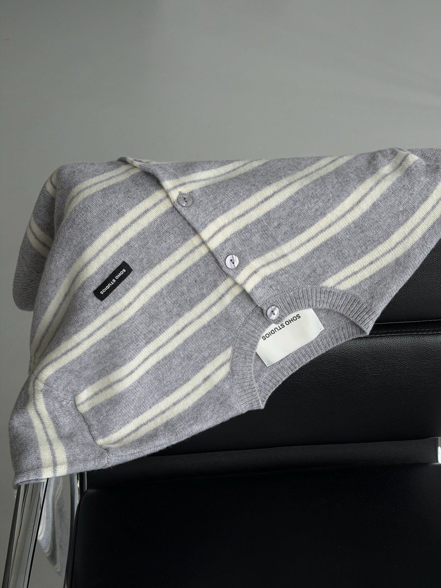 ZOE CARDIGAN grey melange I butter