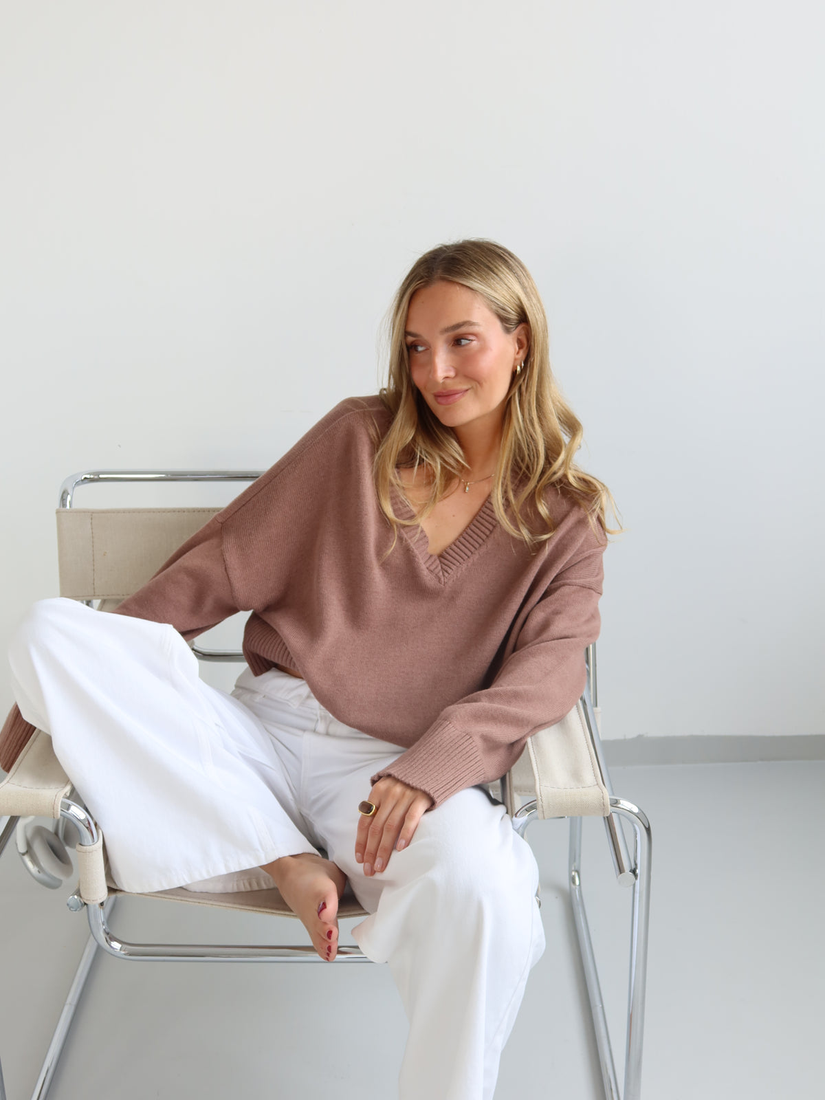 ISABELLE V-NECK nougat