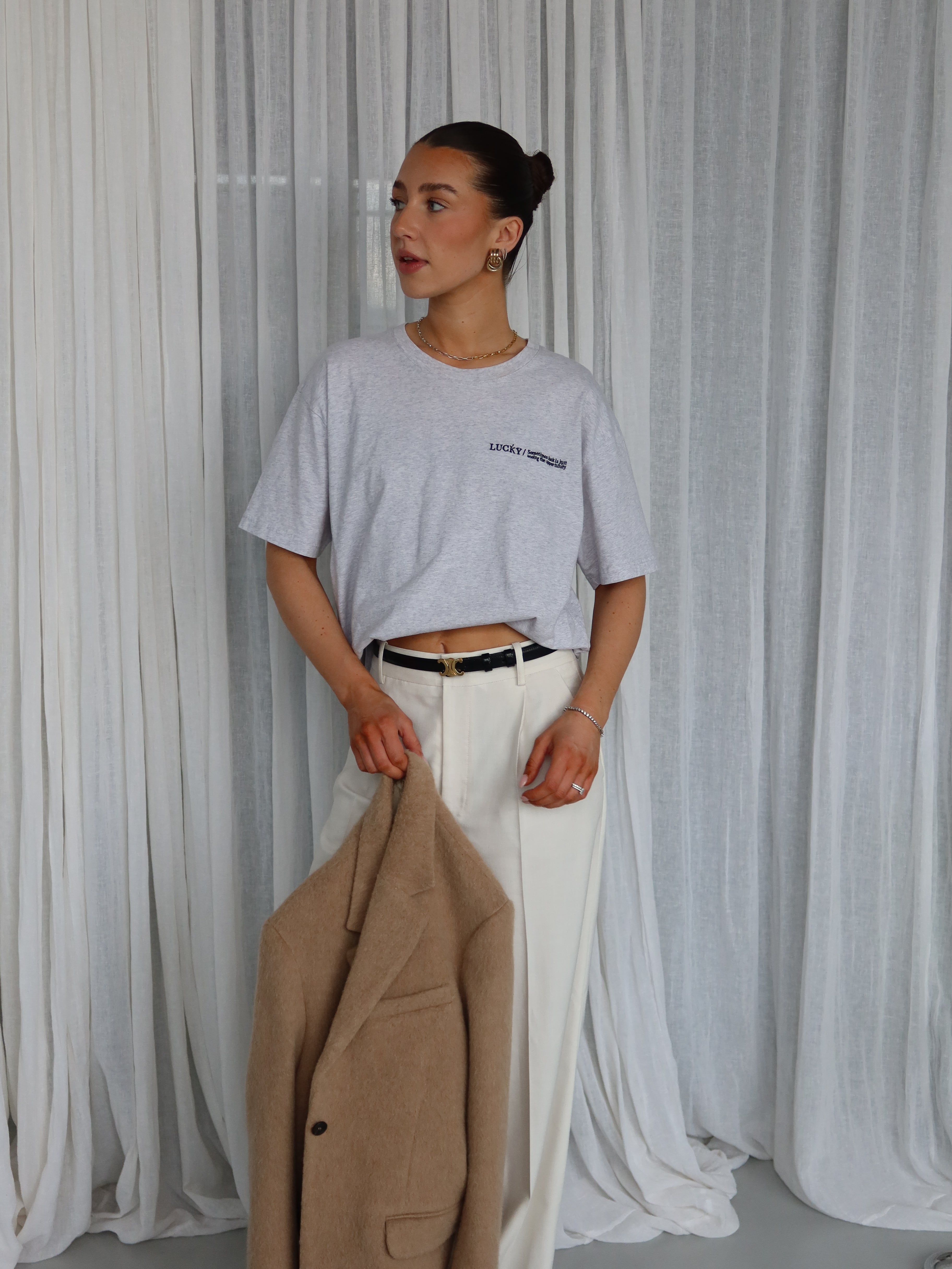 LUCKY T-SHIRT LIGHT GREY MELANGE