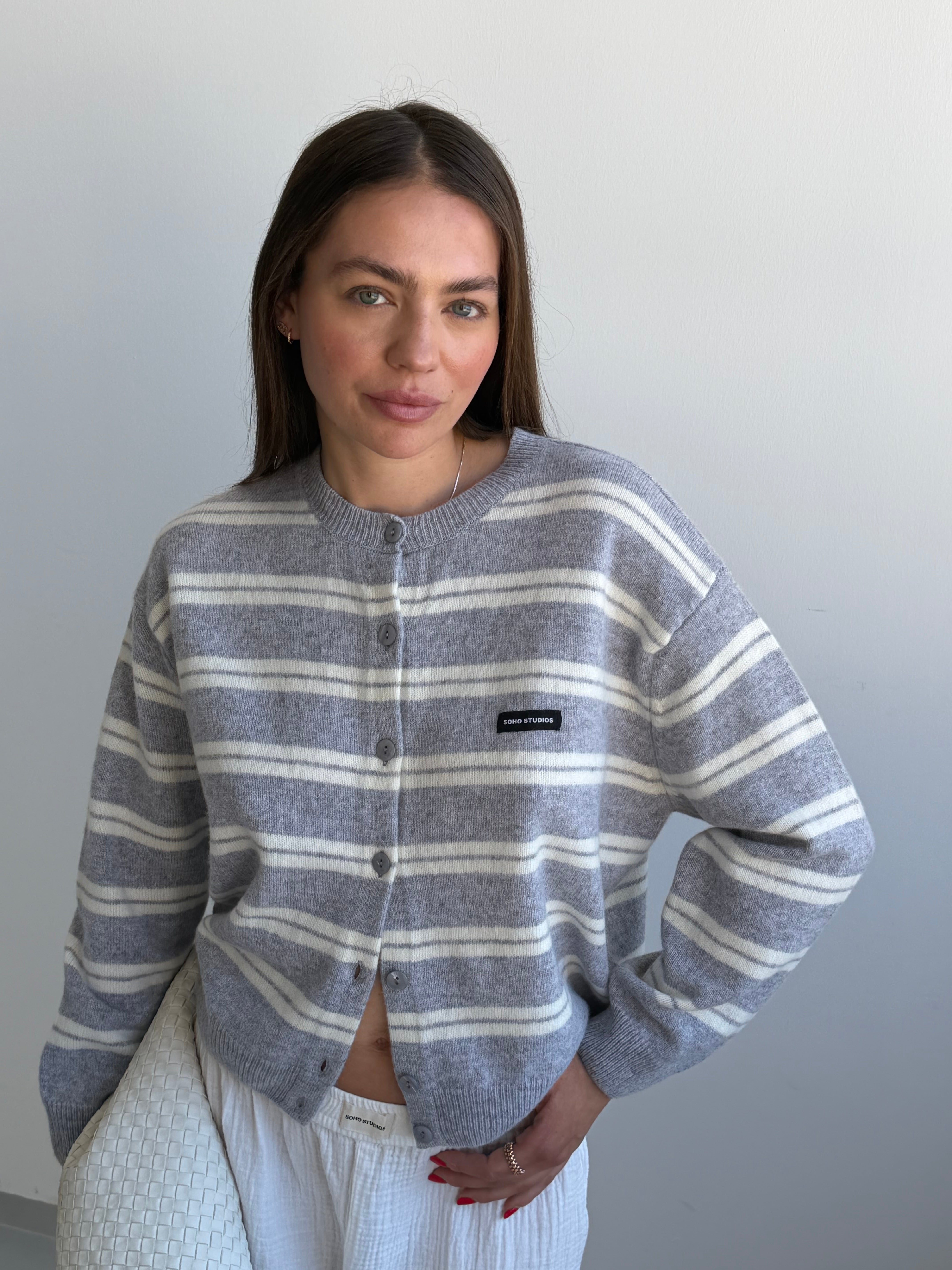 ZOE CARDIGAN grey melange I butter