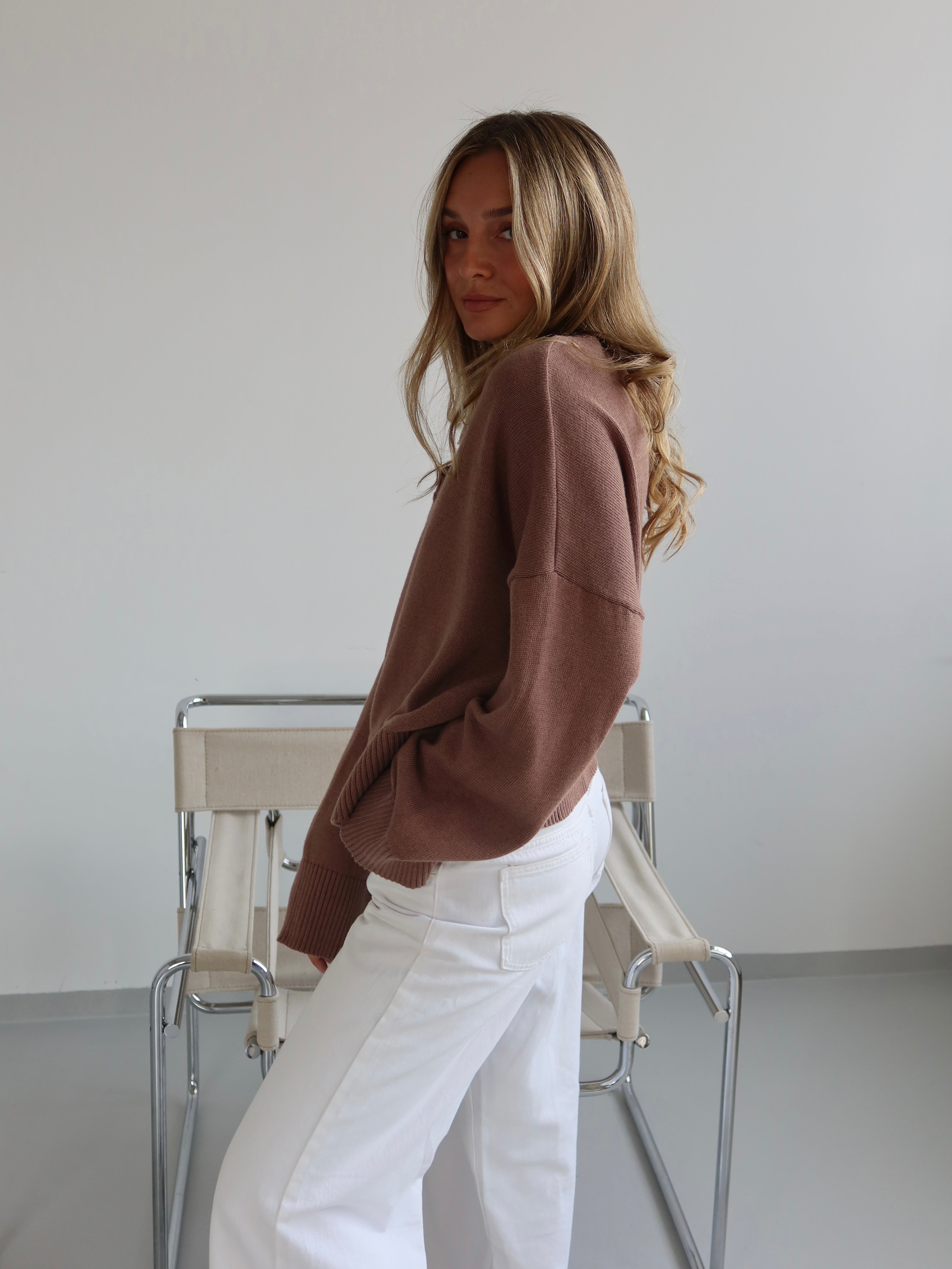 ISABELLE V-NECK nougat