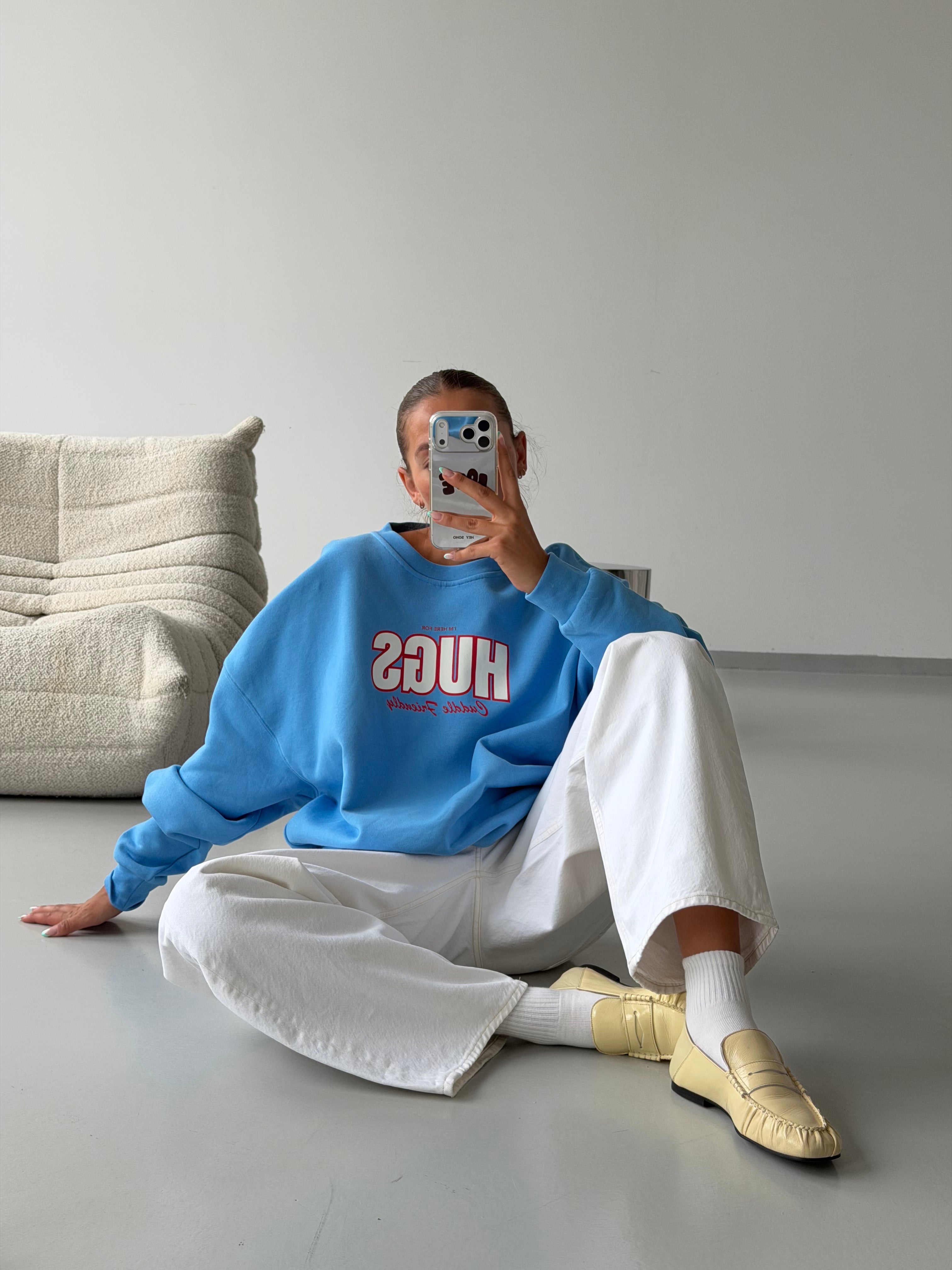 HUGS SWEATSHIRT POOL BLUE