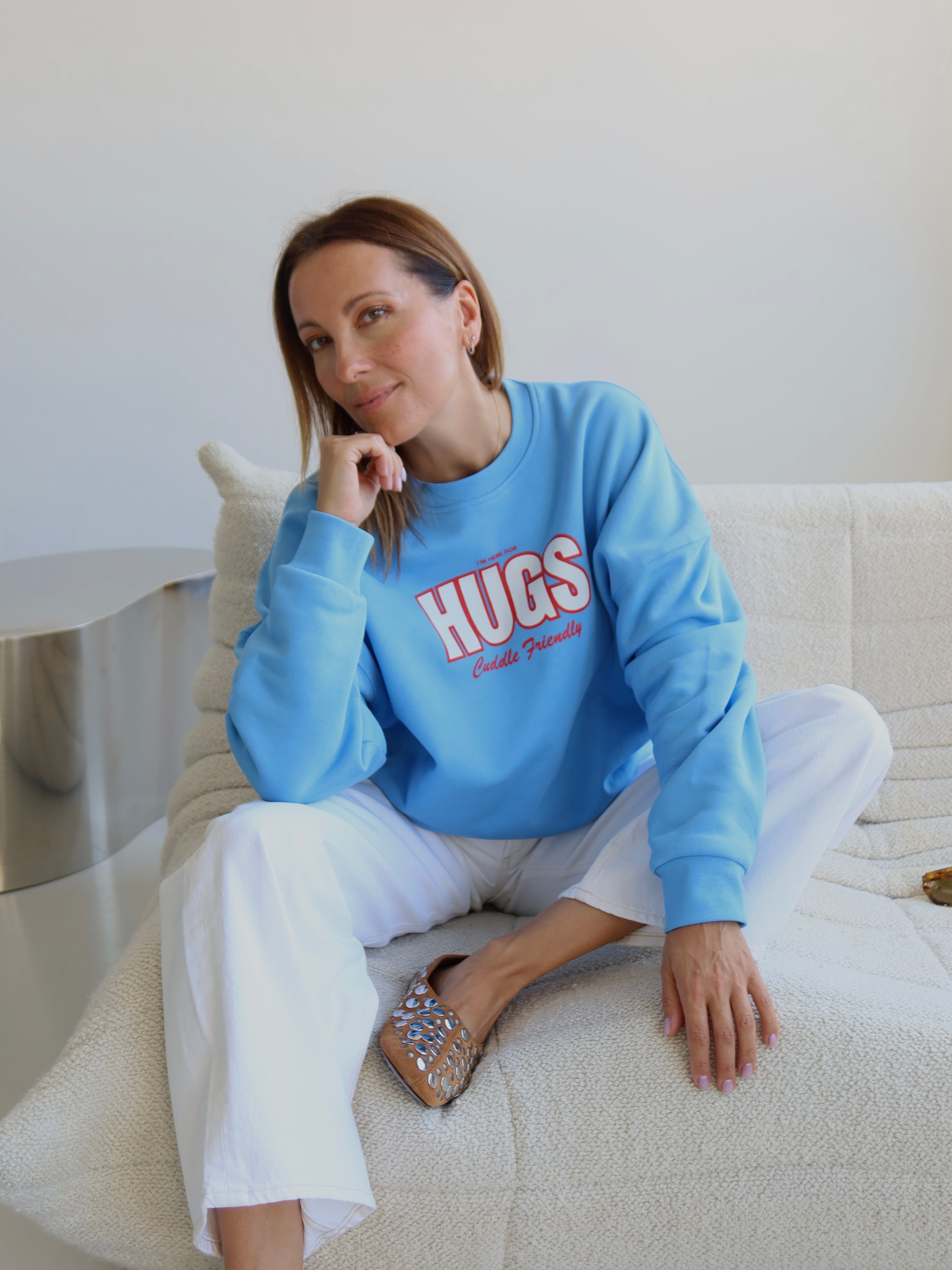 HUGS SWEATSHIRT POOL BLUE