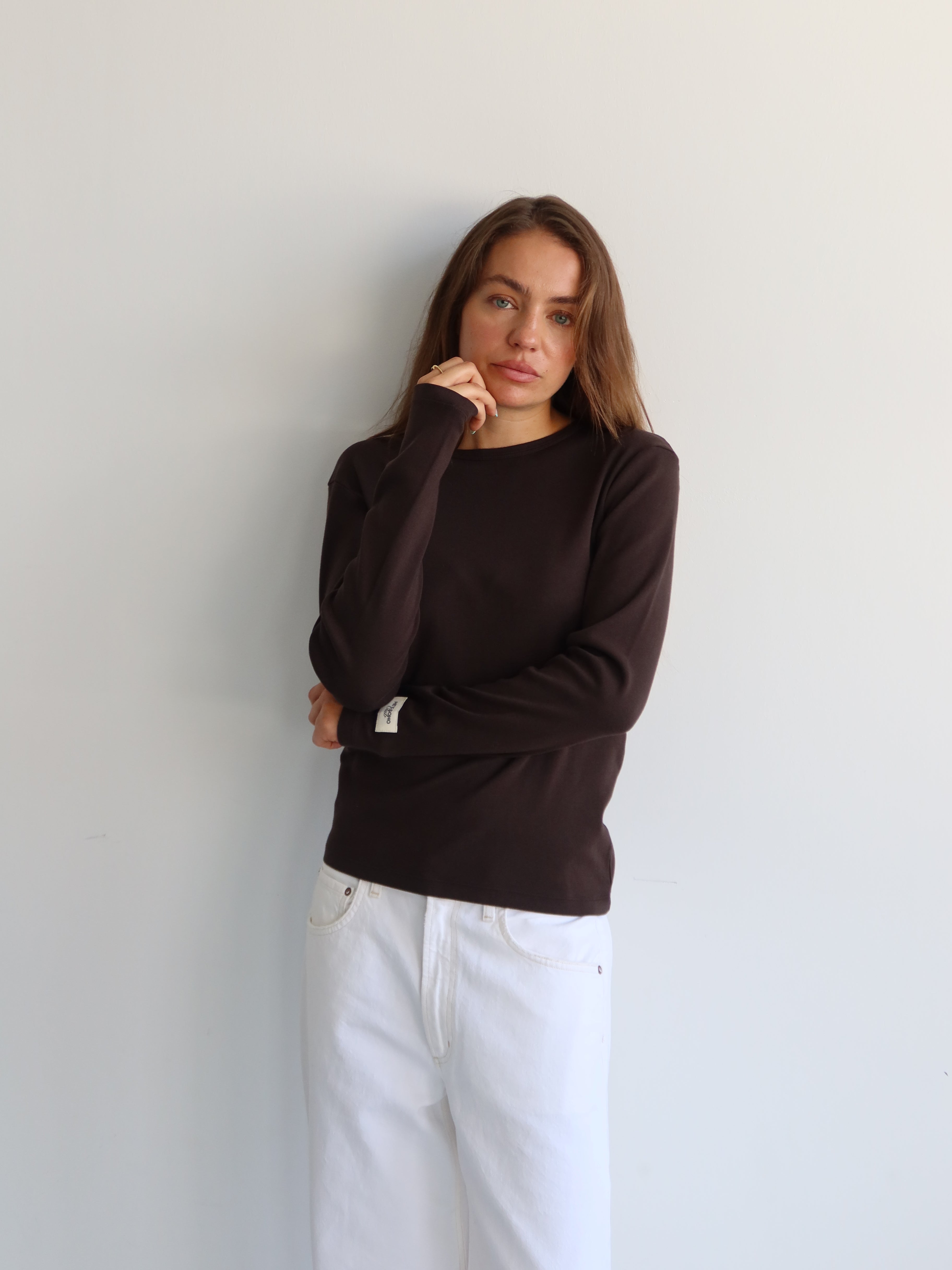 HEY SOHO RIB LONGSLEEVE COFFEE BEAN