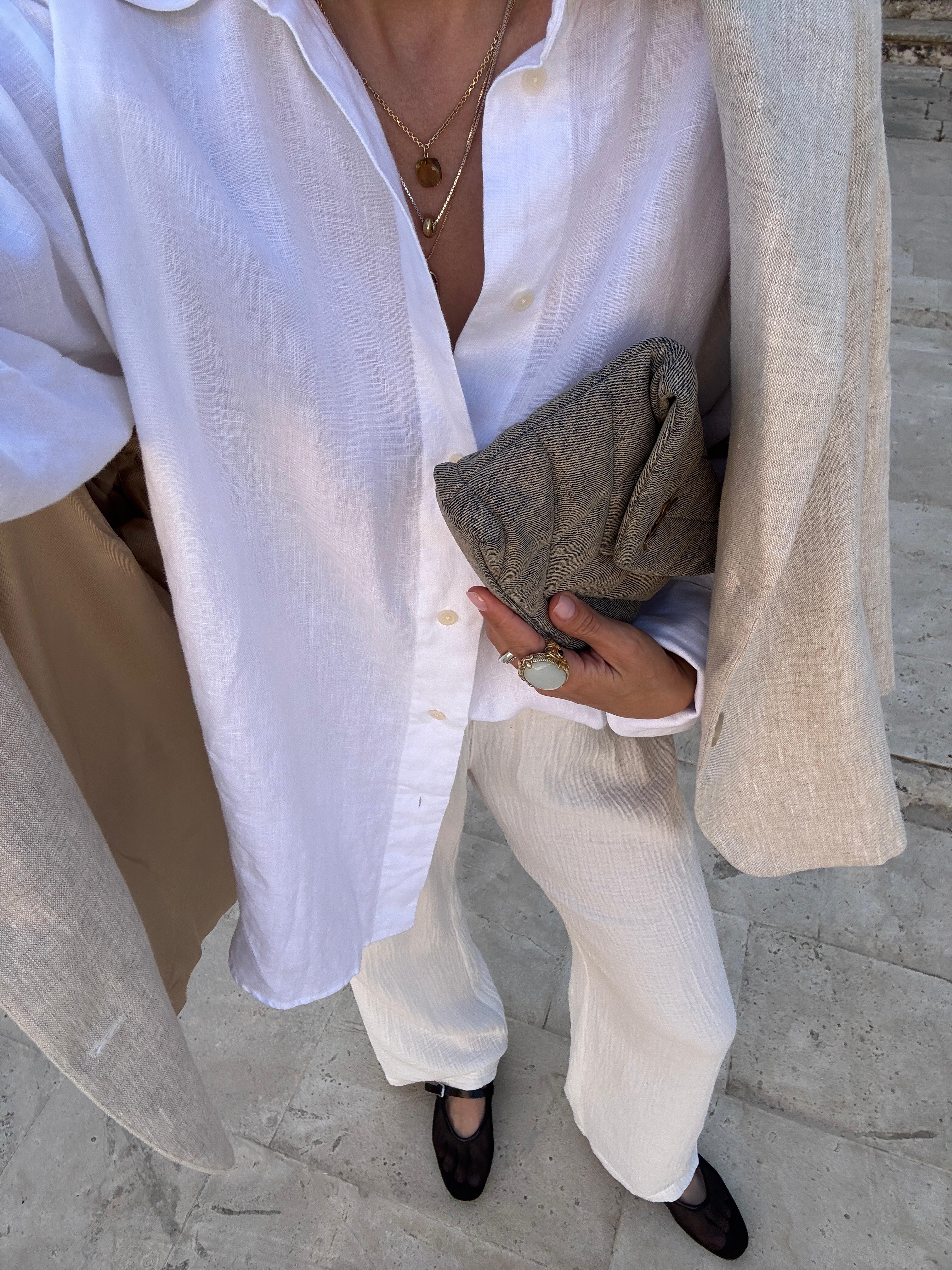 SIENNA MUSSELIN PANTS white