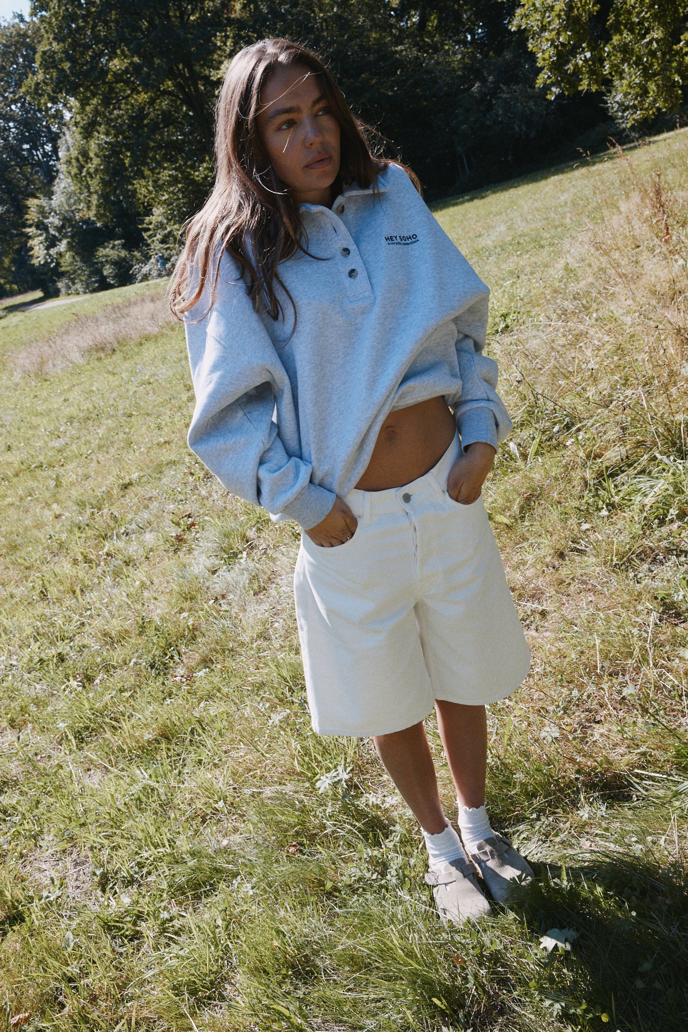 POLO SWEATSHIRT LT GREY MELANGE