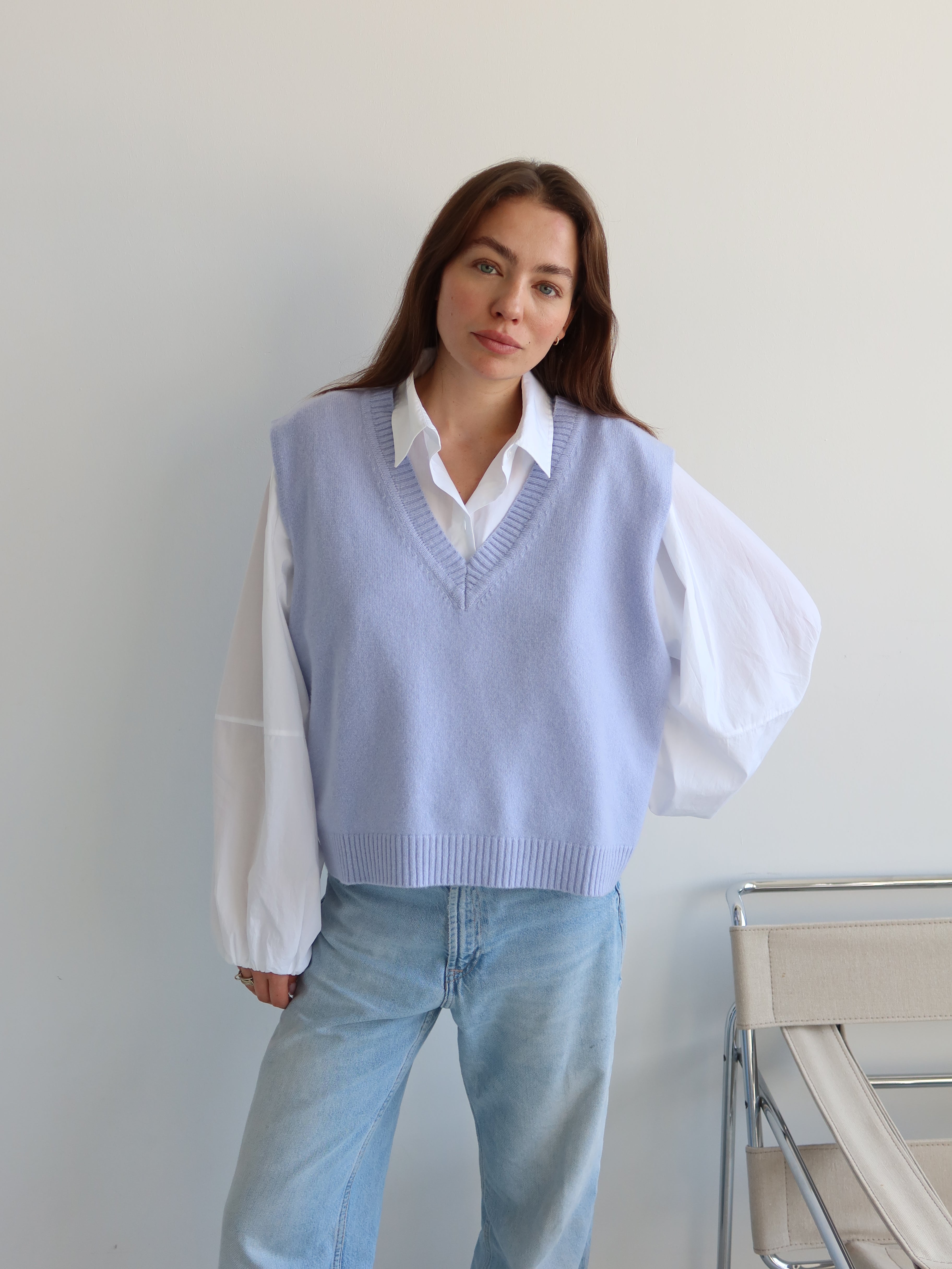 FIONA KNITSHIRT light blue