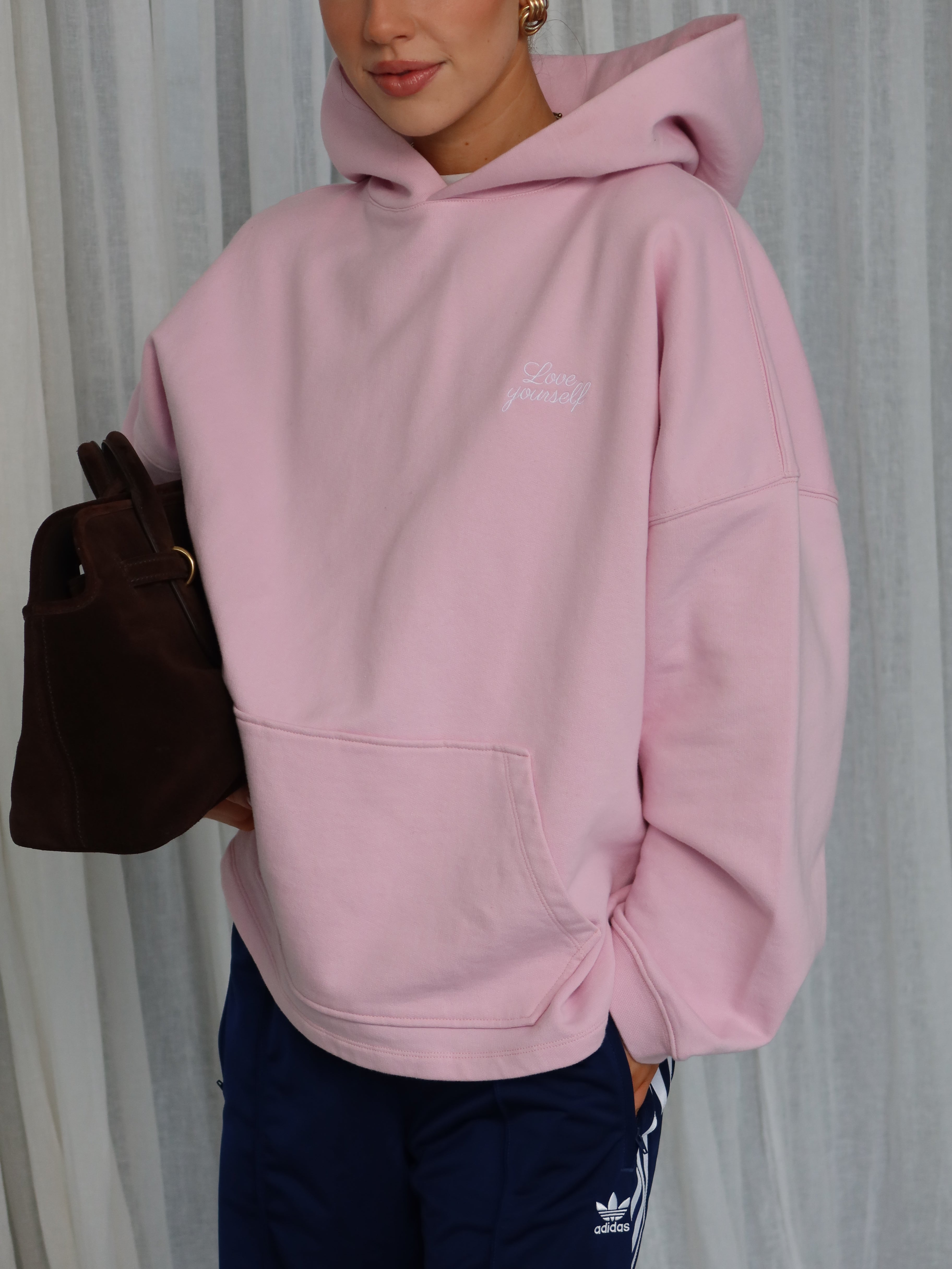 LOVE YOURSELF HOODIE blush
