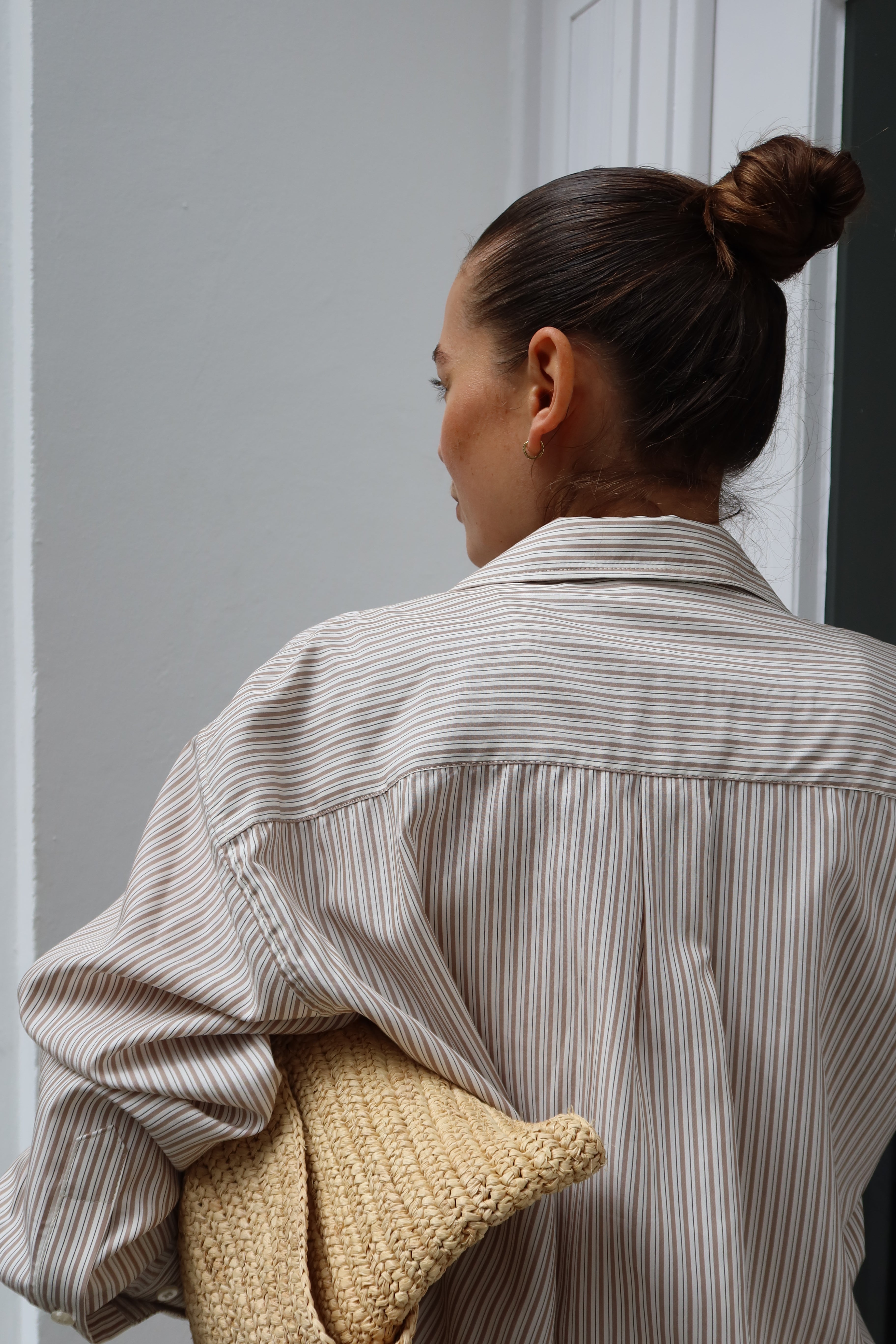 SOHO STUDIOS ELENA BLOUSE BEIGE STRIPE