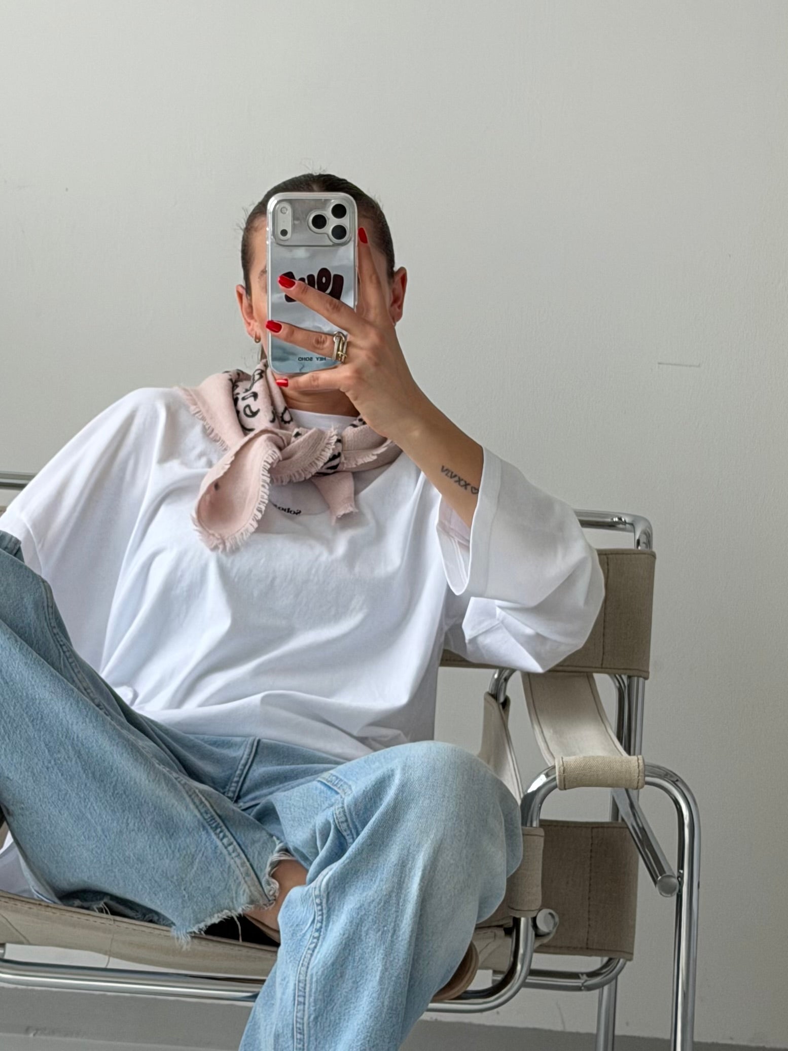 LARA SCARF LIGHT ROSE