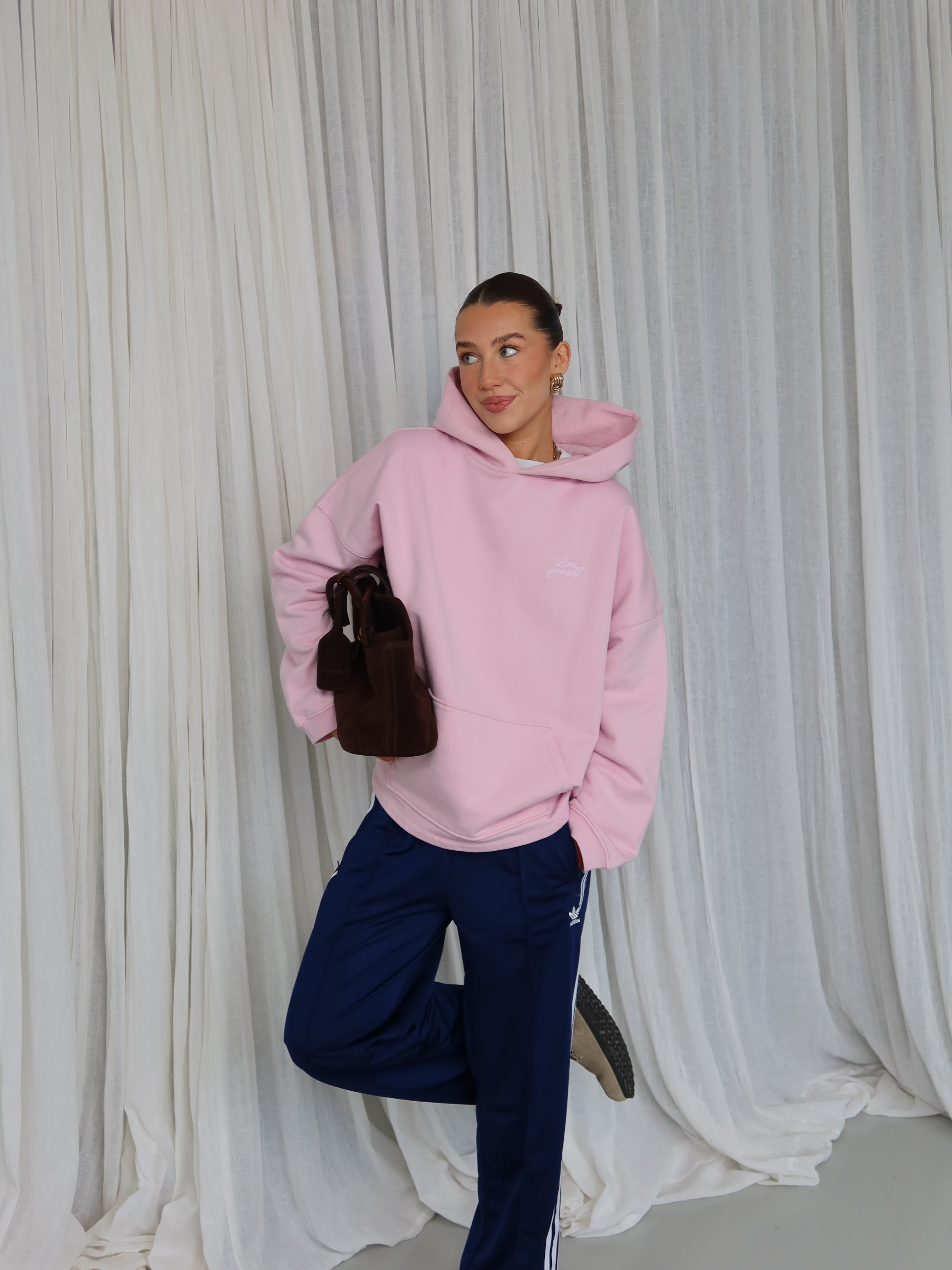 LOVE YOURSELF HOODIE blush