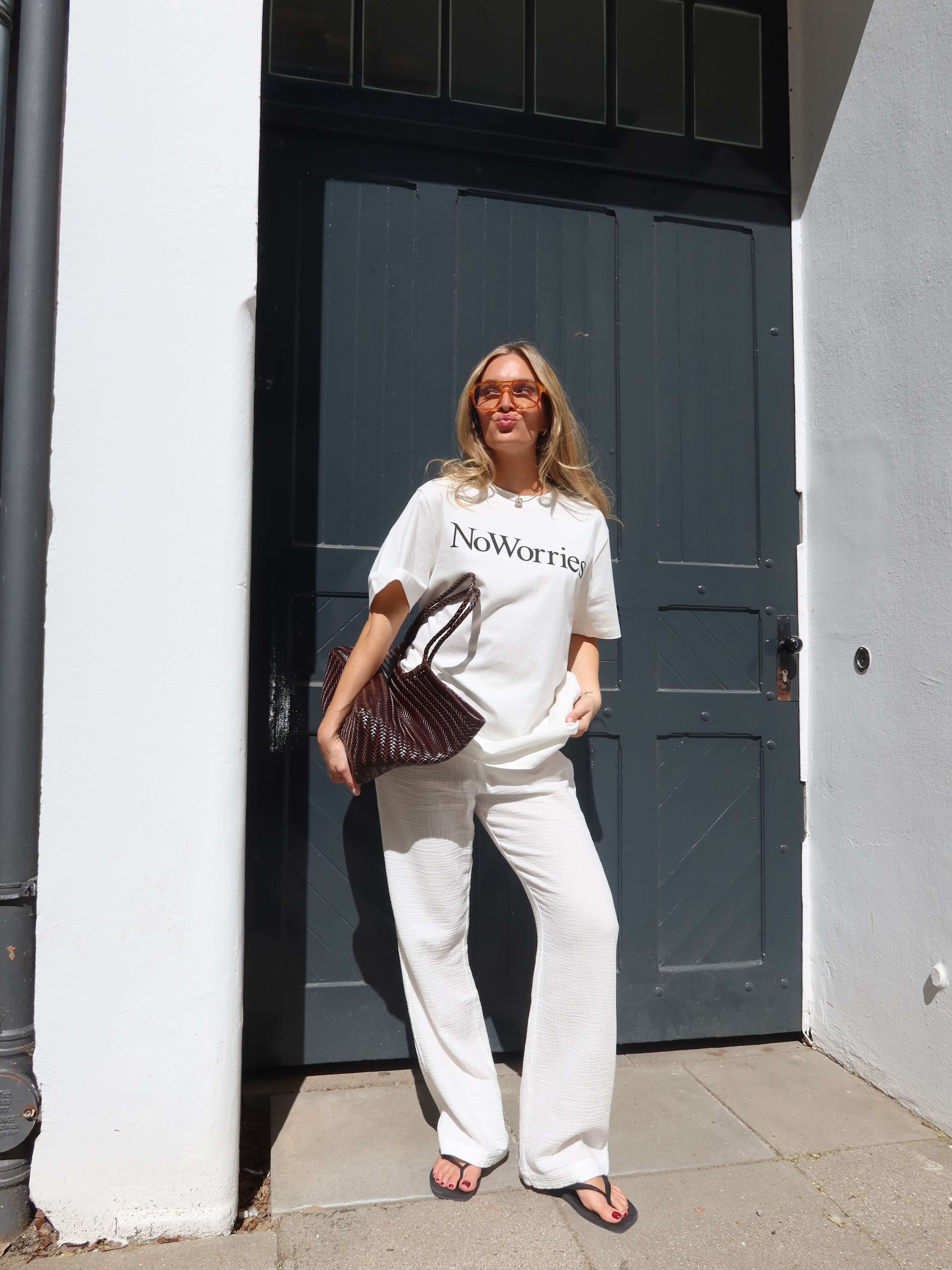 SIENNA MUSSELIN PANTS white