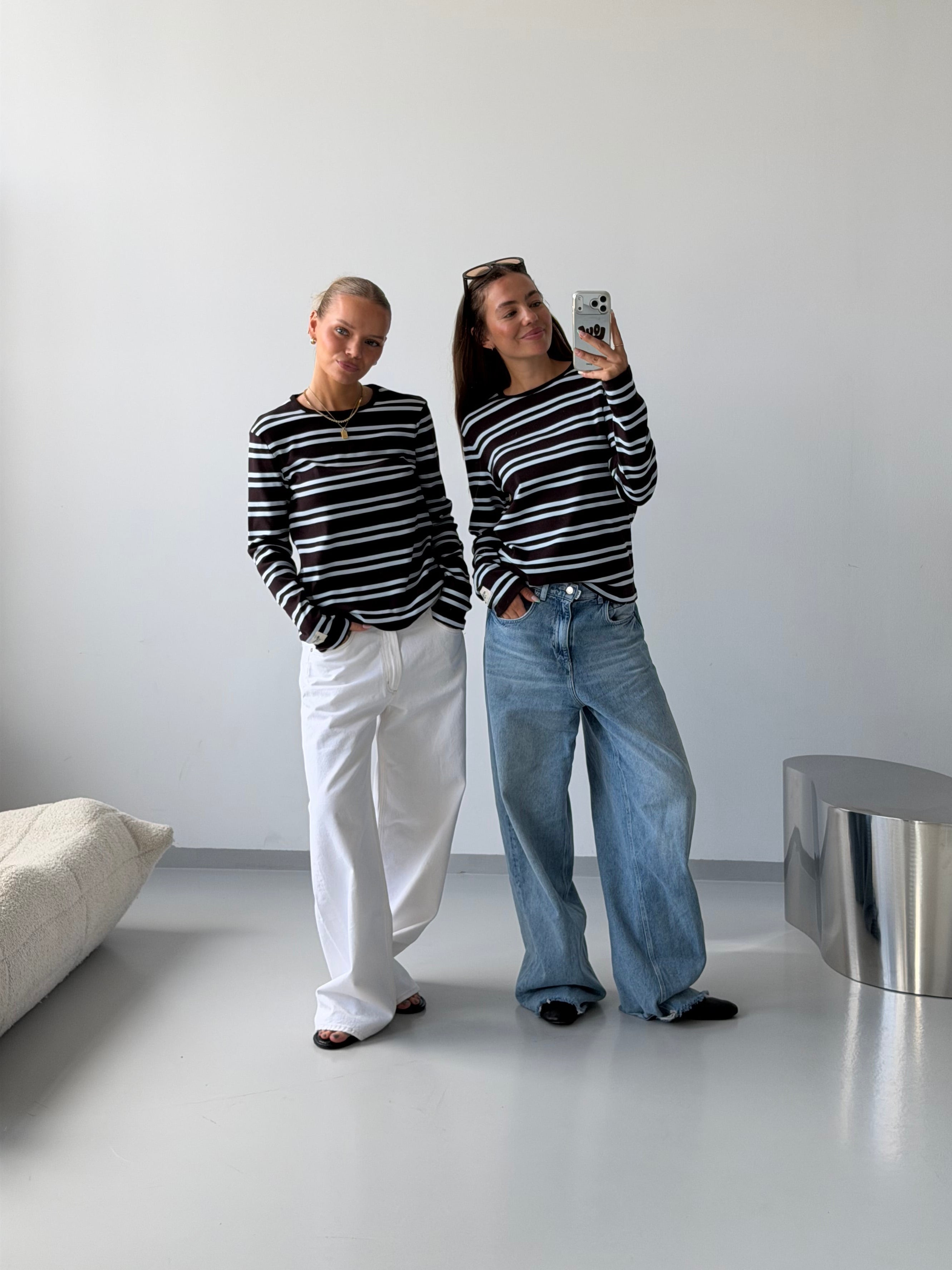 STRIPED HEY SOHO RIB LONGSLEEVE COFFEE BEAN I AURA BLUE STRIPES