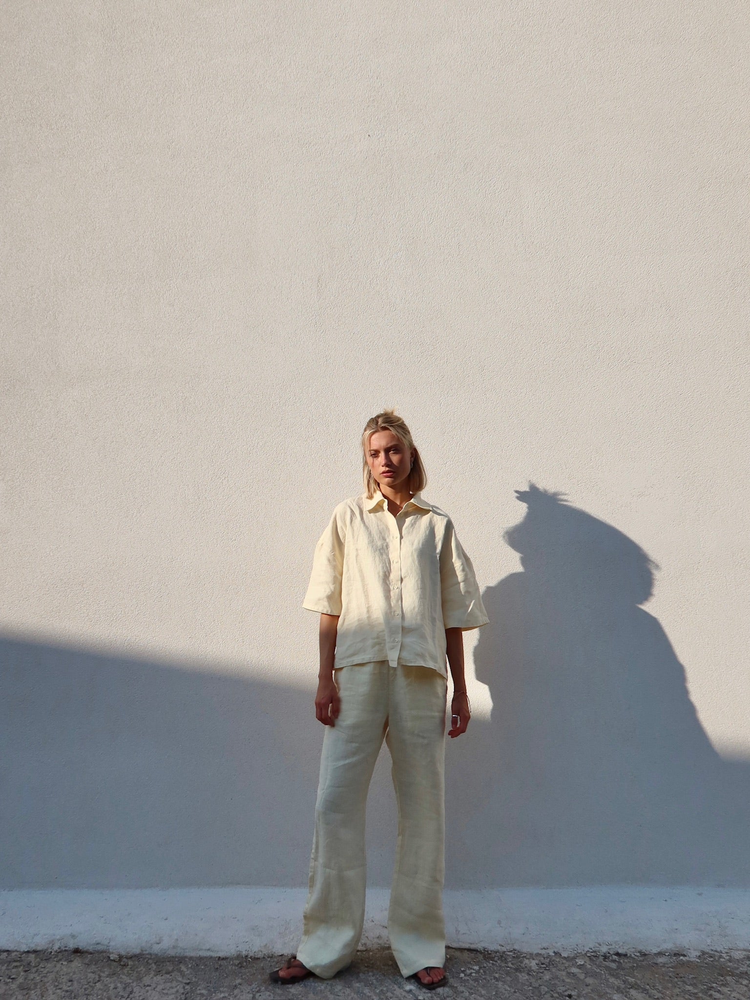 SOHO STUDIOS SIENNA LINEN PANTS butter yellow