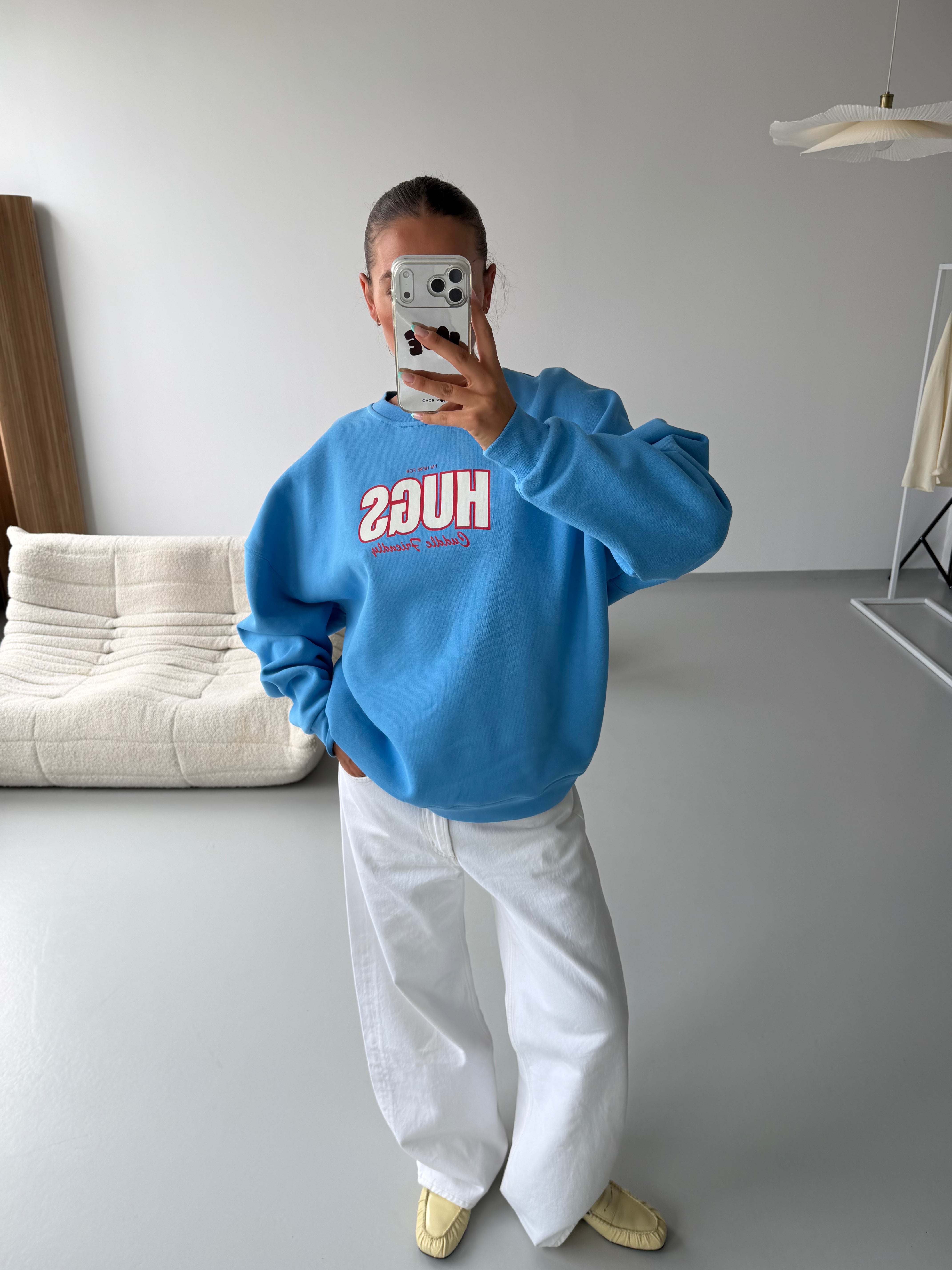 HUGS SWEATSHIRT POOL BLUE